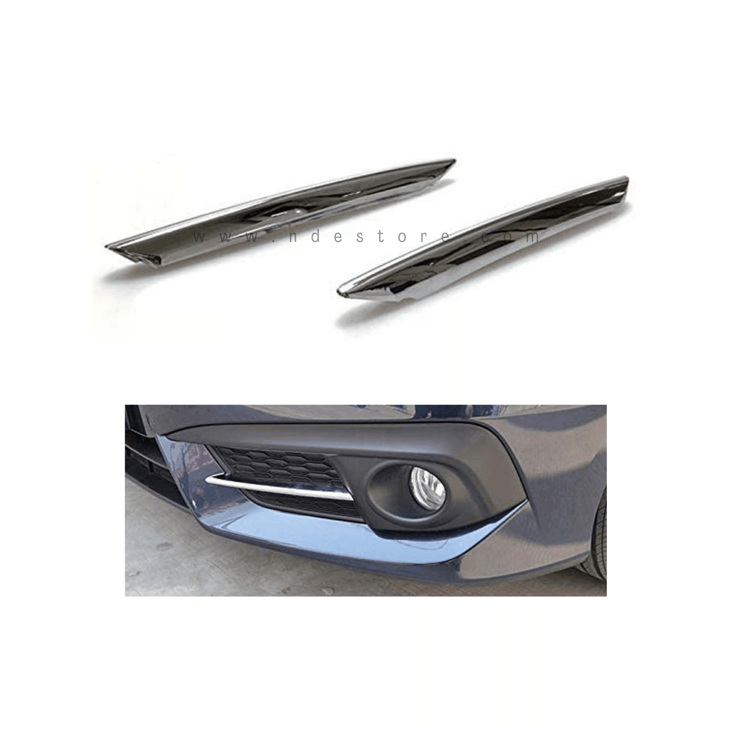 FOG LAMP CHROME MOLDING LOWER COVER FOR HONDA CIVIC (2016-2022) - ndestore.com