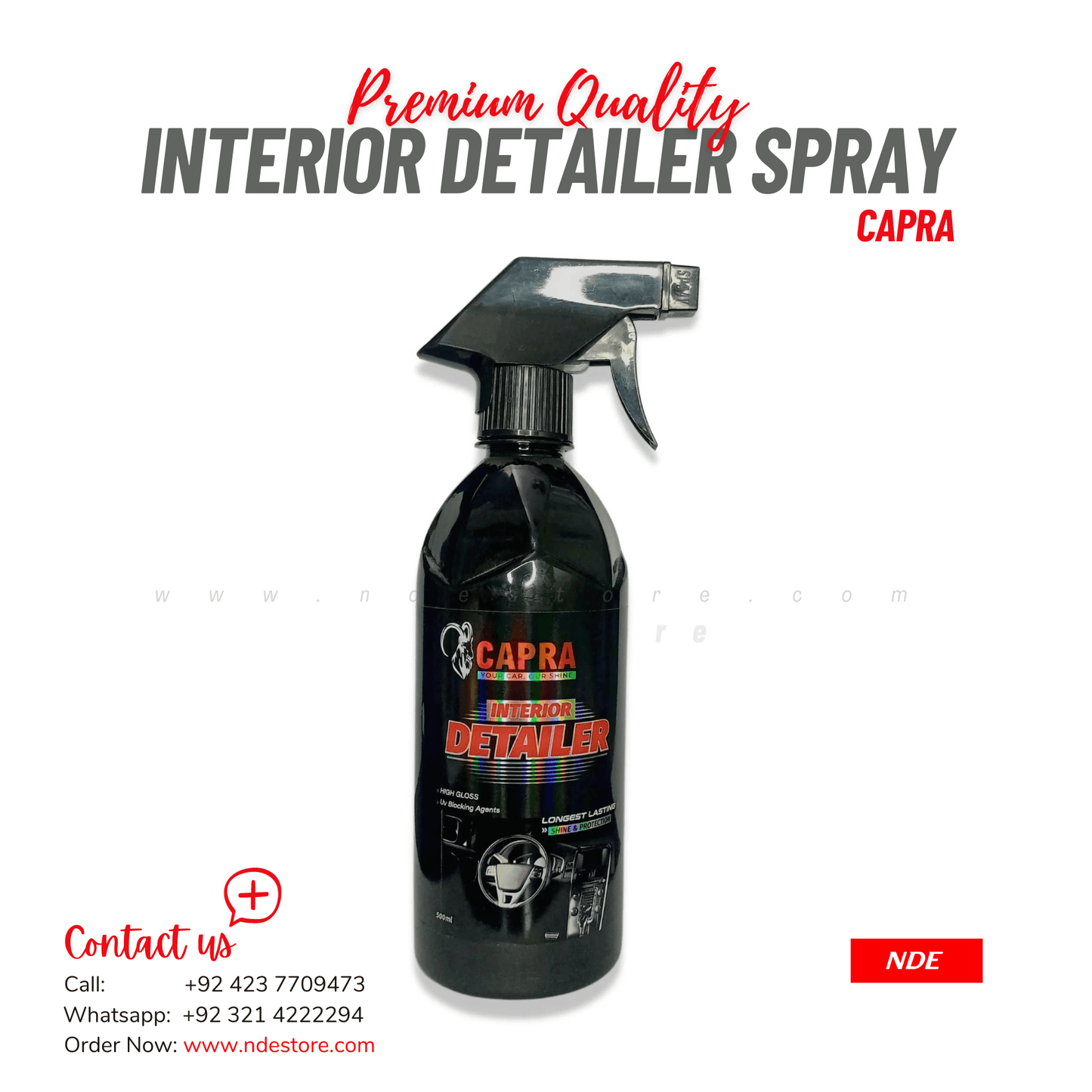 CAPRA INTERIOR DETAILER SPRAY 500ML - ndestore.com