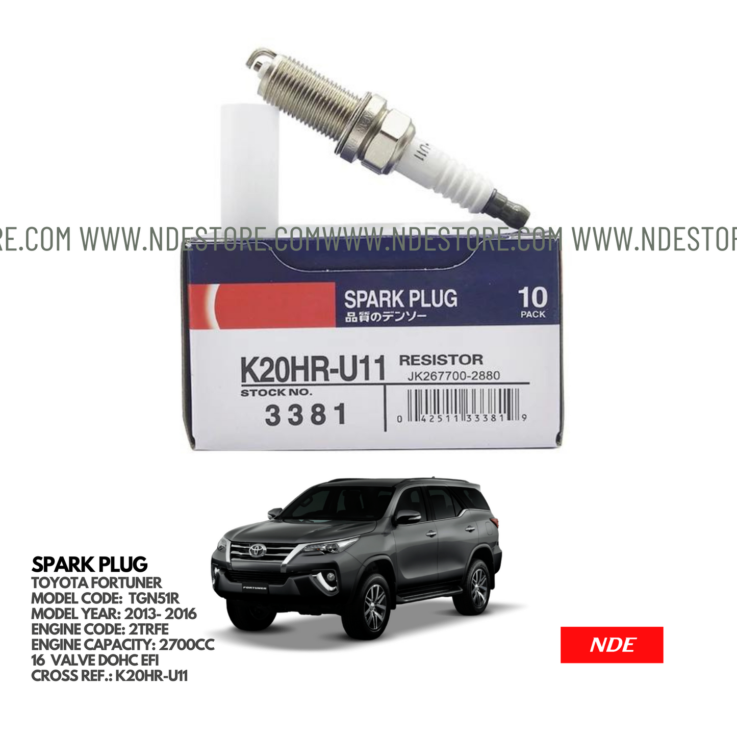 SPARK PLUG DENSO FOR TOYOTA FORTUNER (2013-2016)