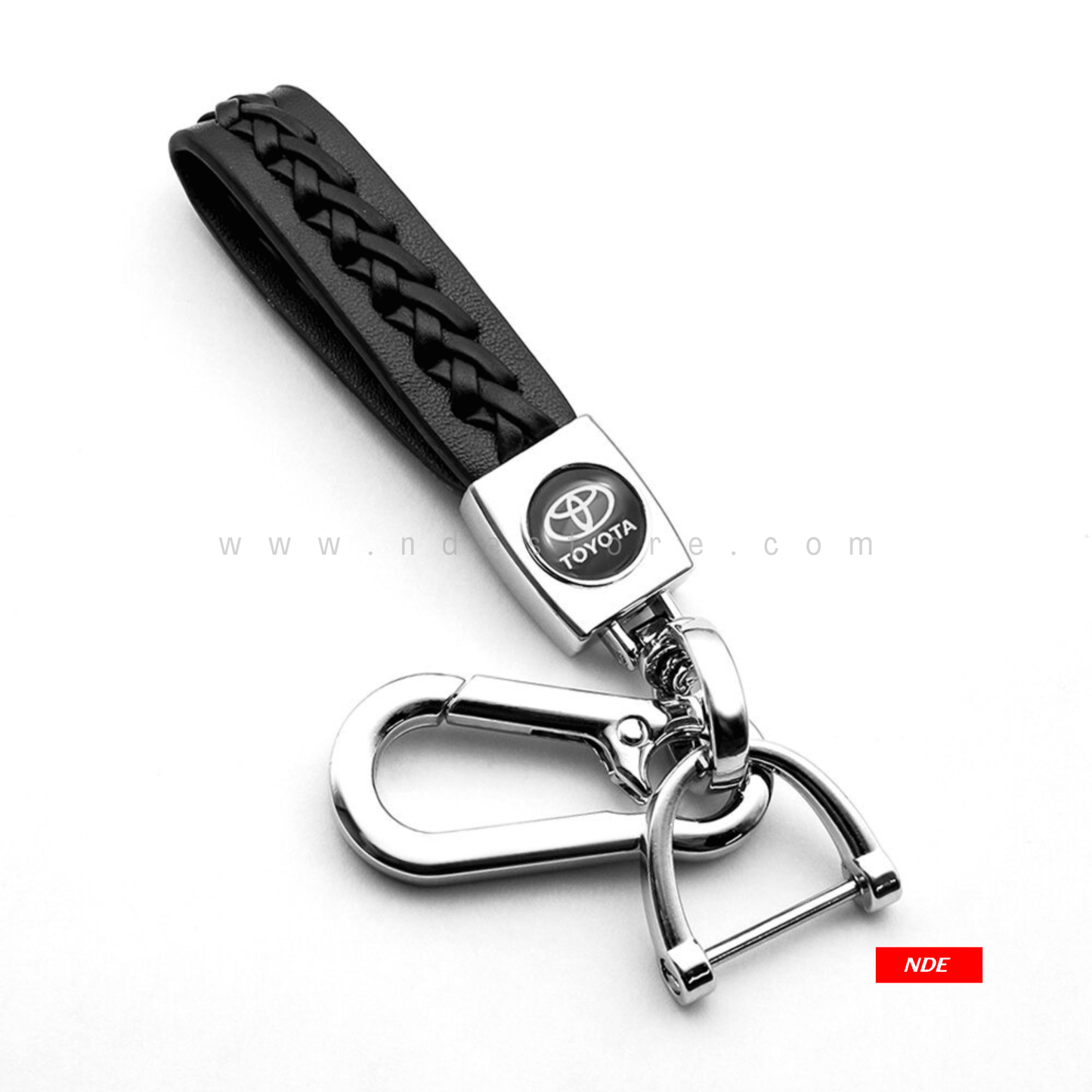 KEY CHAIN LEATHER STRAP WITH TOYOTA LOGO - ndestore.com