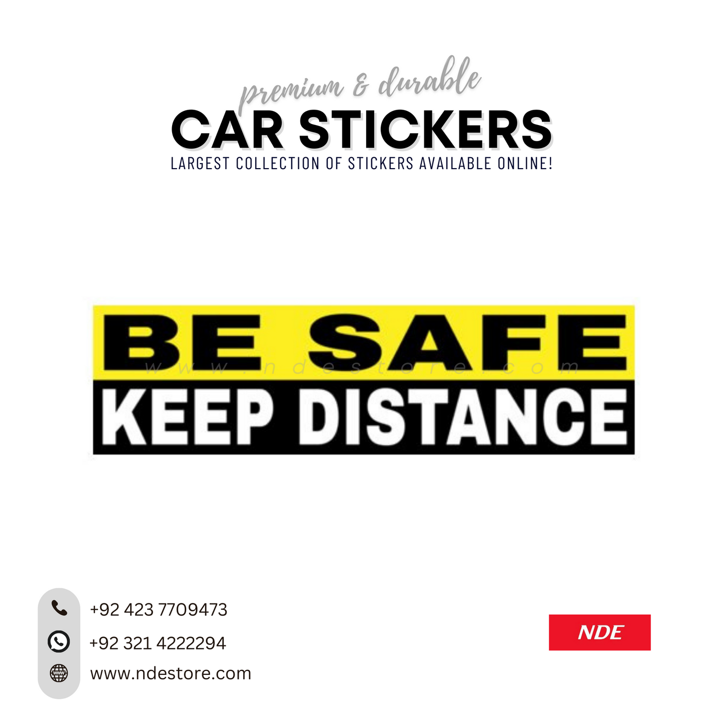 STICKER, KEEP DISTANCE BE SAFE (SKU: K44900)