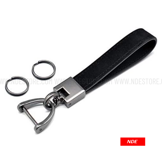 KEY CHAIN LEATHER STRAP BLACK