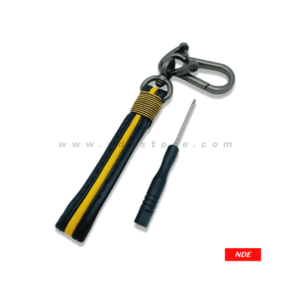 KEYCHAIN LEATHER STRAP YELLOW - ndestore.com