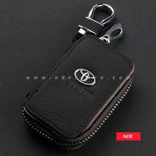 REMOTE COVER KEY POUCH PREMIUM LEATHER MATERIAL WITH TOYOTA LOGO (MADE IN CHINA)