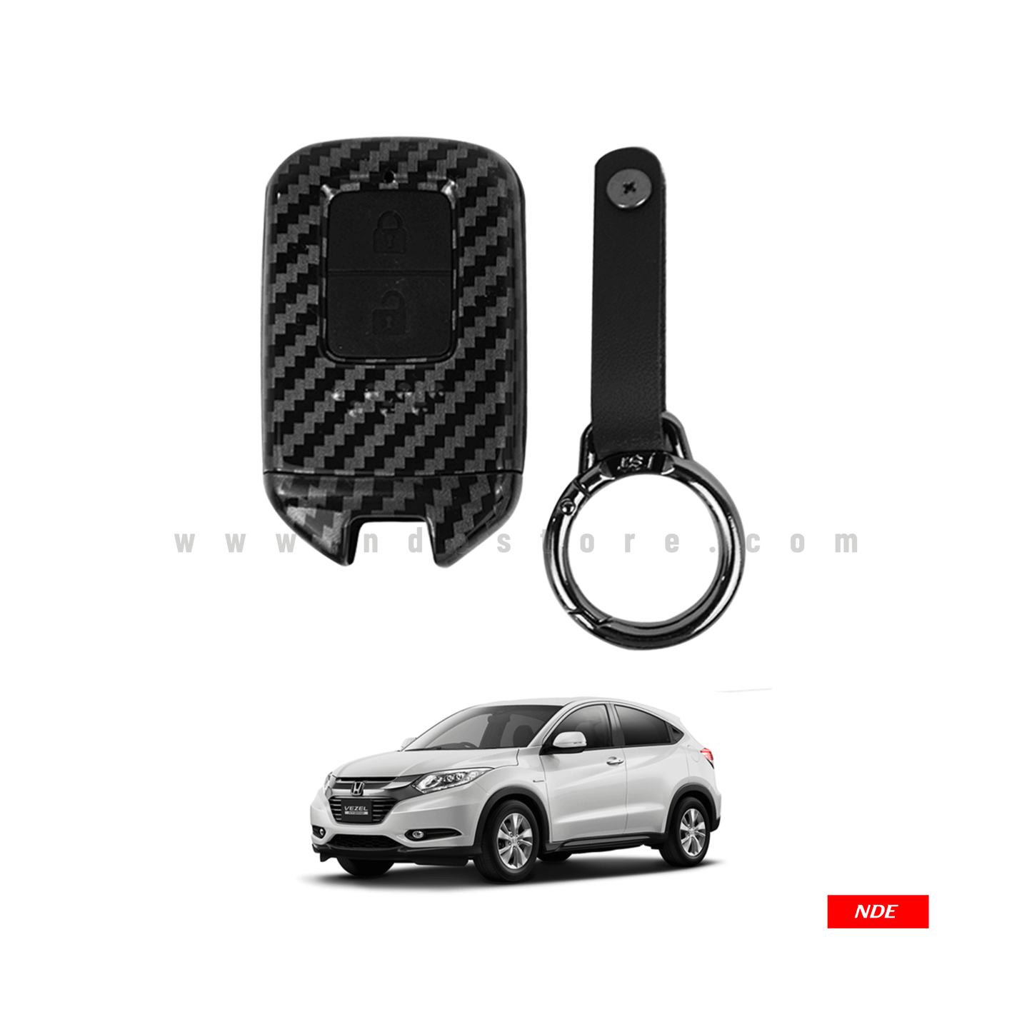 KEY COVER CARBON FIBER STYLE FOR HONDA VEZEL - ndestore.com