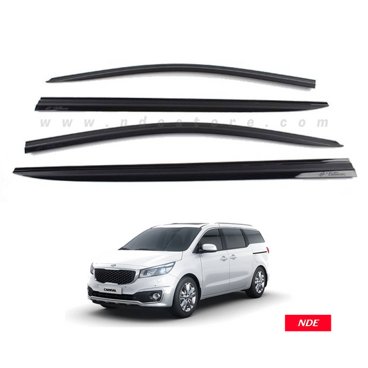 AIR PRESS BLACK TINTED DOOR WINDOW VISOR FOR KIA GRAND CARNIVAL - TXR