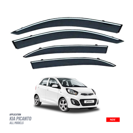 AIR PRESS BLACK TINTED DOOR WINDOW VISOR FOR KIA PICANTO - TXR