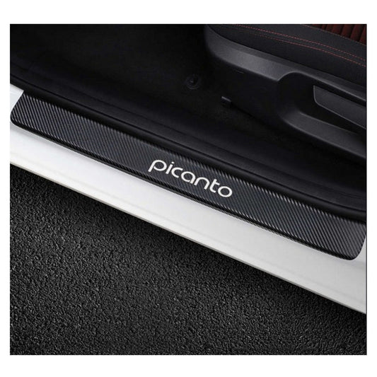 DOOR SILL AREA PROTECTION CARBON FIBER STICKER FOR KIA PICANTO - ndestore.com