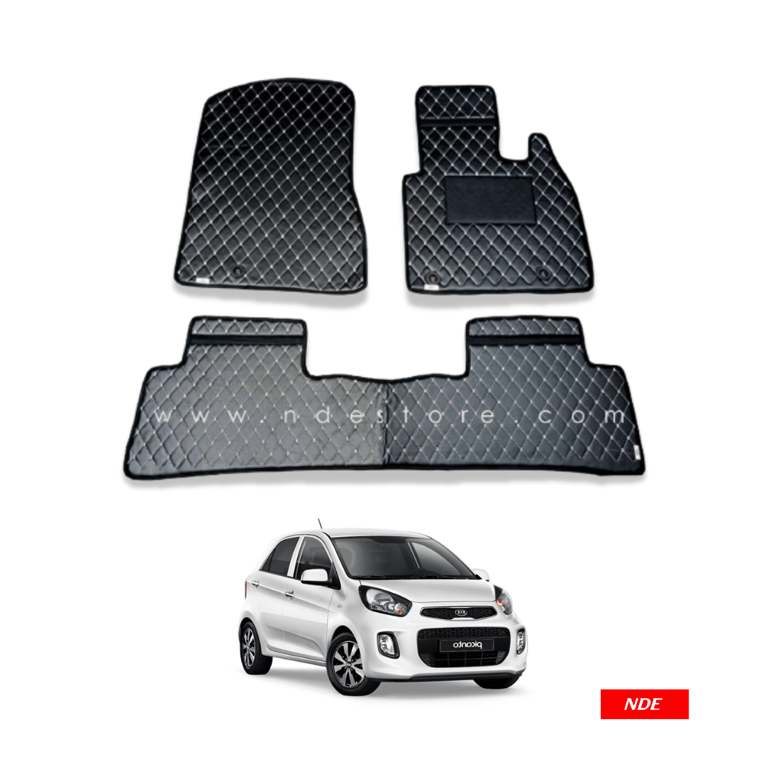 FLOOR MAT PREMIUM QUALITY FLAT 7D STYLE FOR KIA PICANTO - ndestore.com