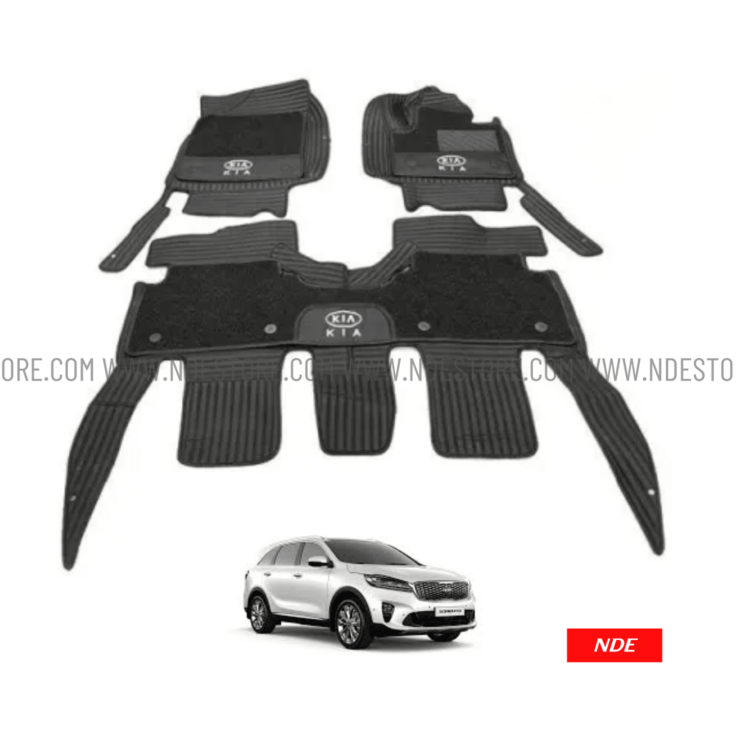 FLOOR MAT 9D STYLE FOR KIA SORENTO (3 PIECES) - ndestore.com