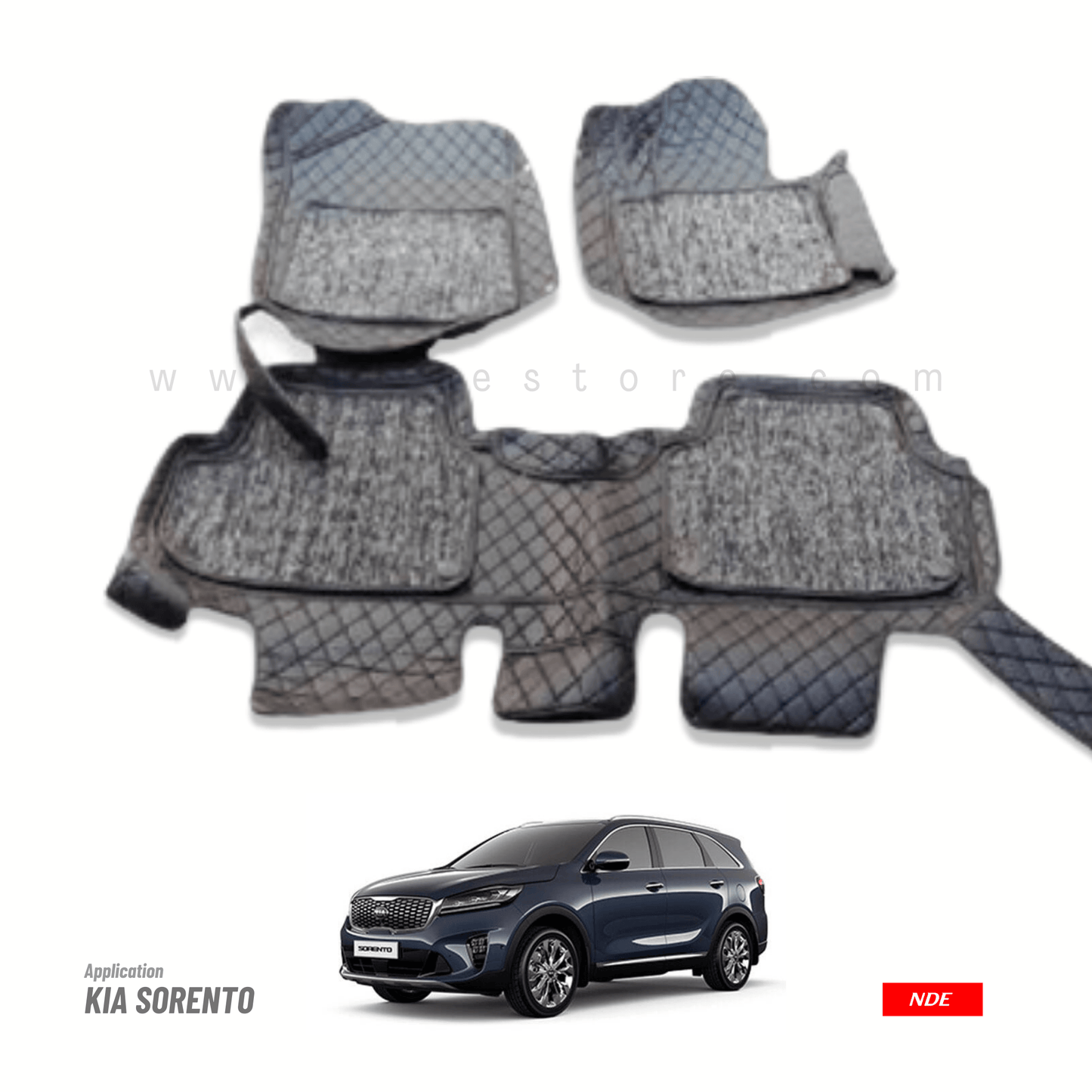 FLOOR MAT 9D STYLE FOR KIA SORENTO (3 PIECES) - ndestore.com