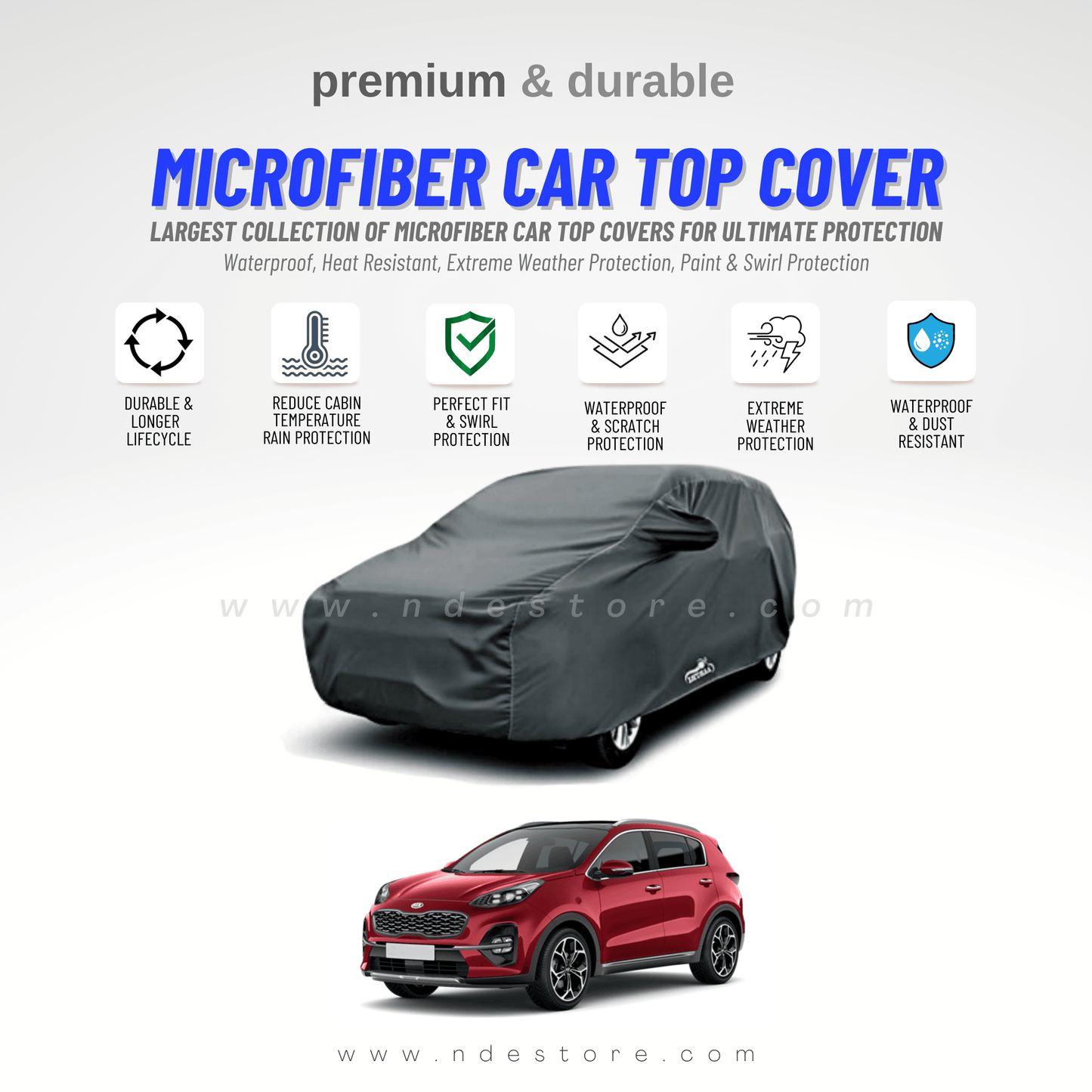 TOP COVER MICROFIBER PREMIUM QUALITY FOR KIA SPORTAGE - ndestore.com