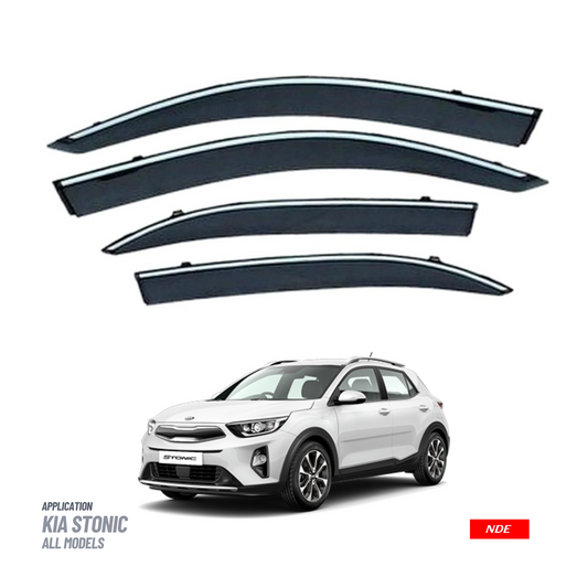 AIR PRESS BLACK TINTED DOOR WINDOW VISOR FOR KIA STONIC - TXR