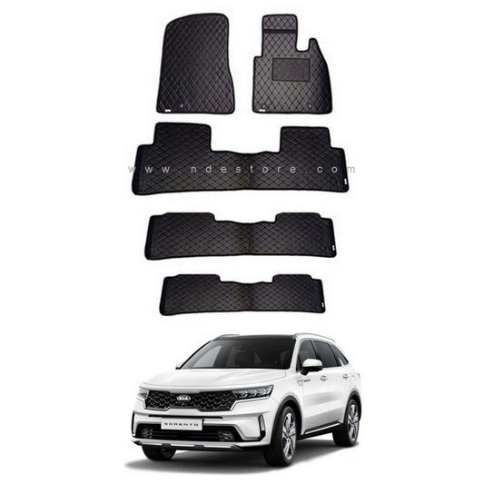 FLOOR MAT PREMIUM QUALITY FLAT 7D STYLE FOR KIA SORENTO 2020-2023