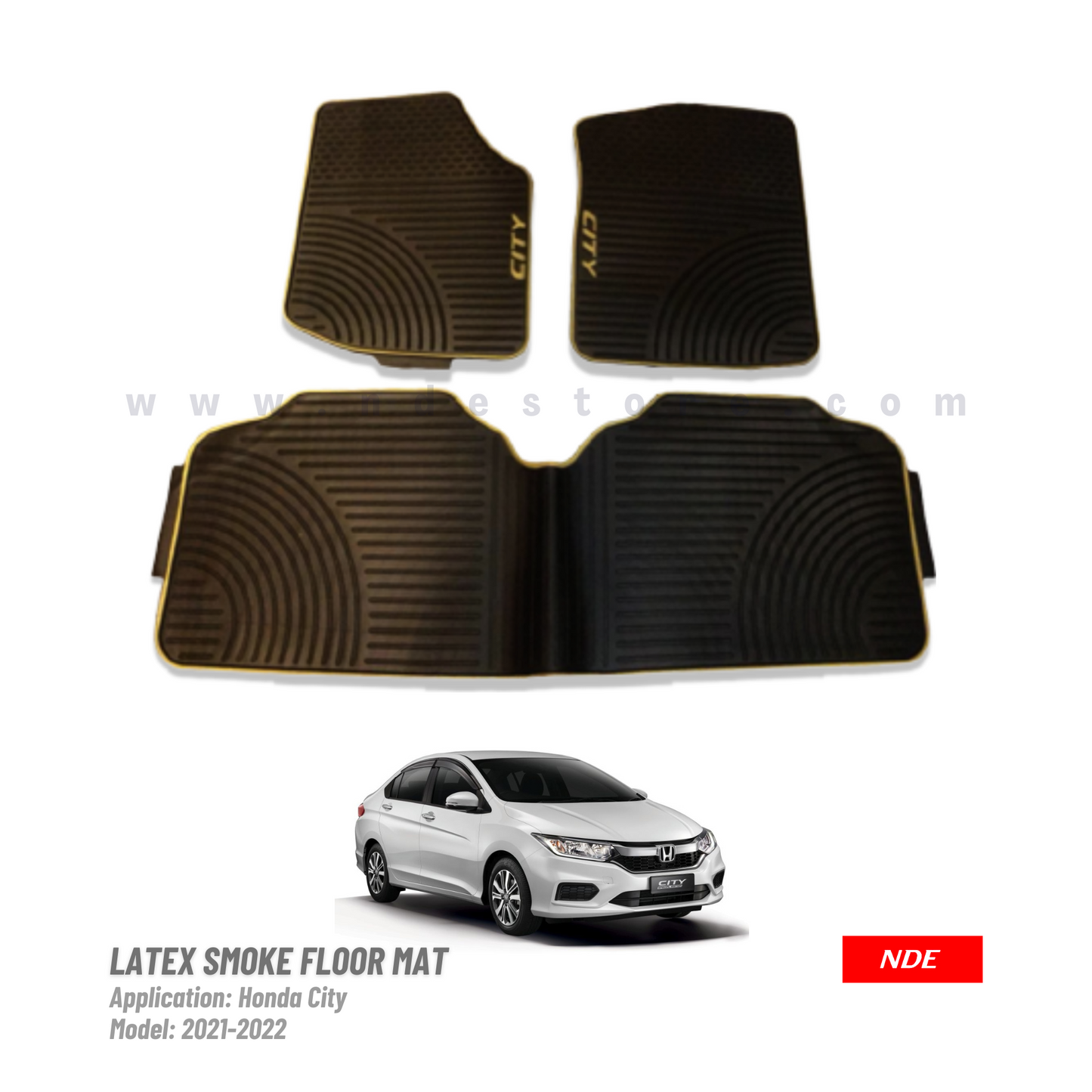 FLOOR MAT RUBBER / LATEX SMOKE TYPE FOR HONDA CITY (2021-2024) (IMPORTED)