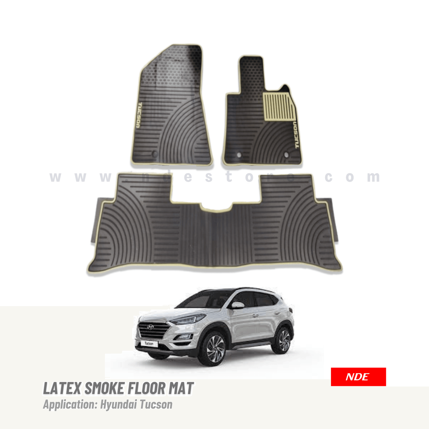 FLOOR MAT RUBBER / LATEX SMOKE TYPE FOR HYUNDAI TUCSON (IMPORTED) - ndestore.com