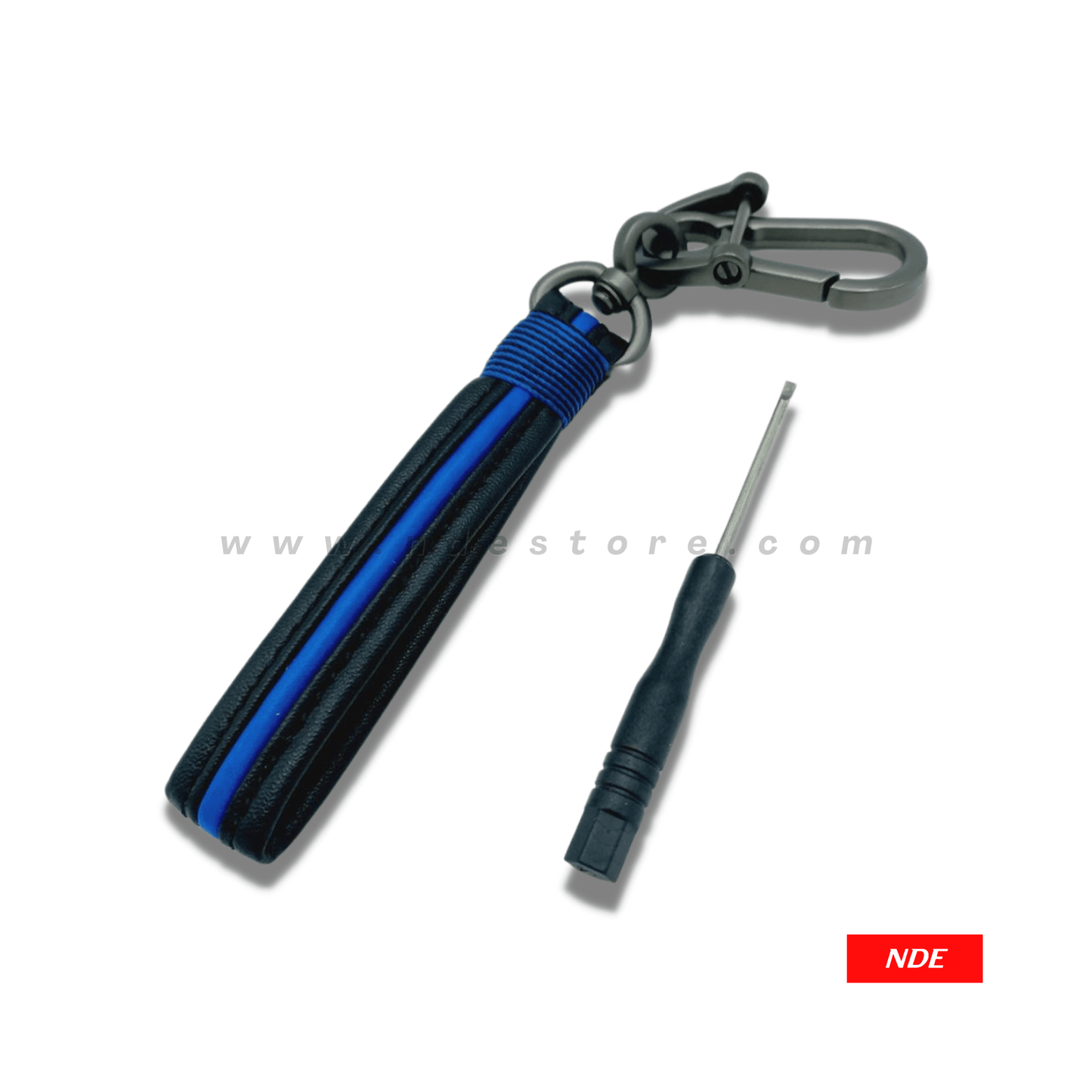 KEY CHAIN LEATHER STRAP BLUE