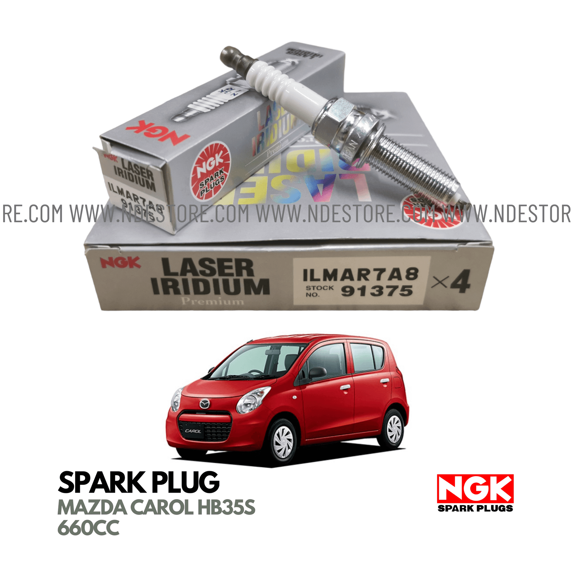 SPARK PLUG IRIDIUM NGK FOR MAZDA CAROL HB35S (2012-2015) - ndestore.com