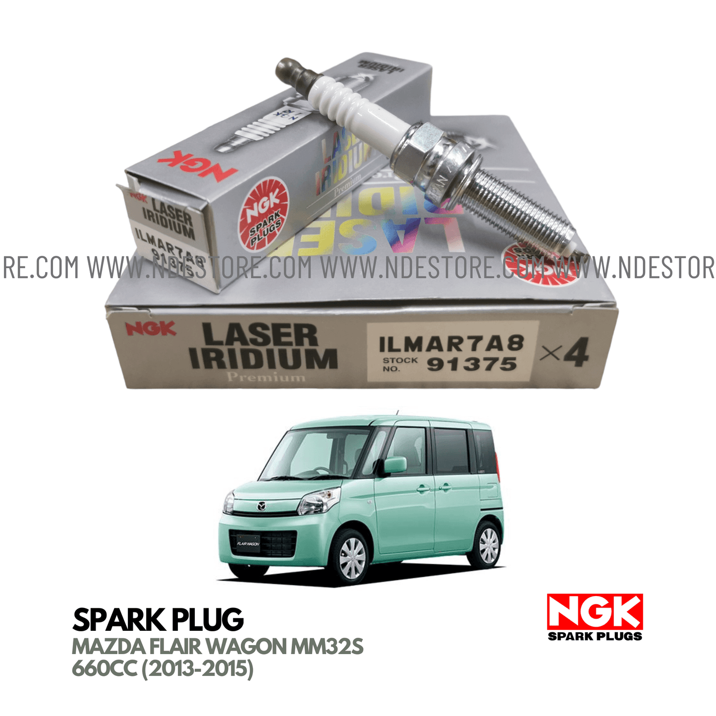 SPARK PLUG NGK IRIDIUM FOR MAZDA FLAIR WAGON (2013-2015) - ndestore.com