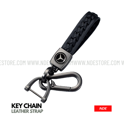 KEY CHAIN LEATHER STRAP WITH MERCEDES LOGO