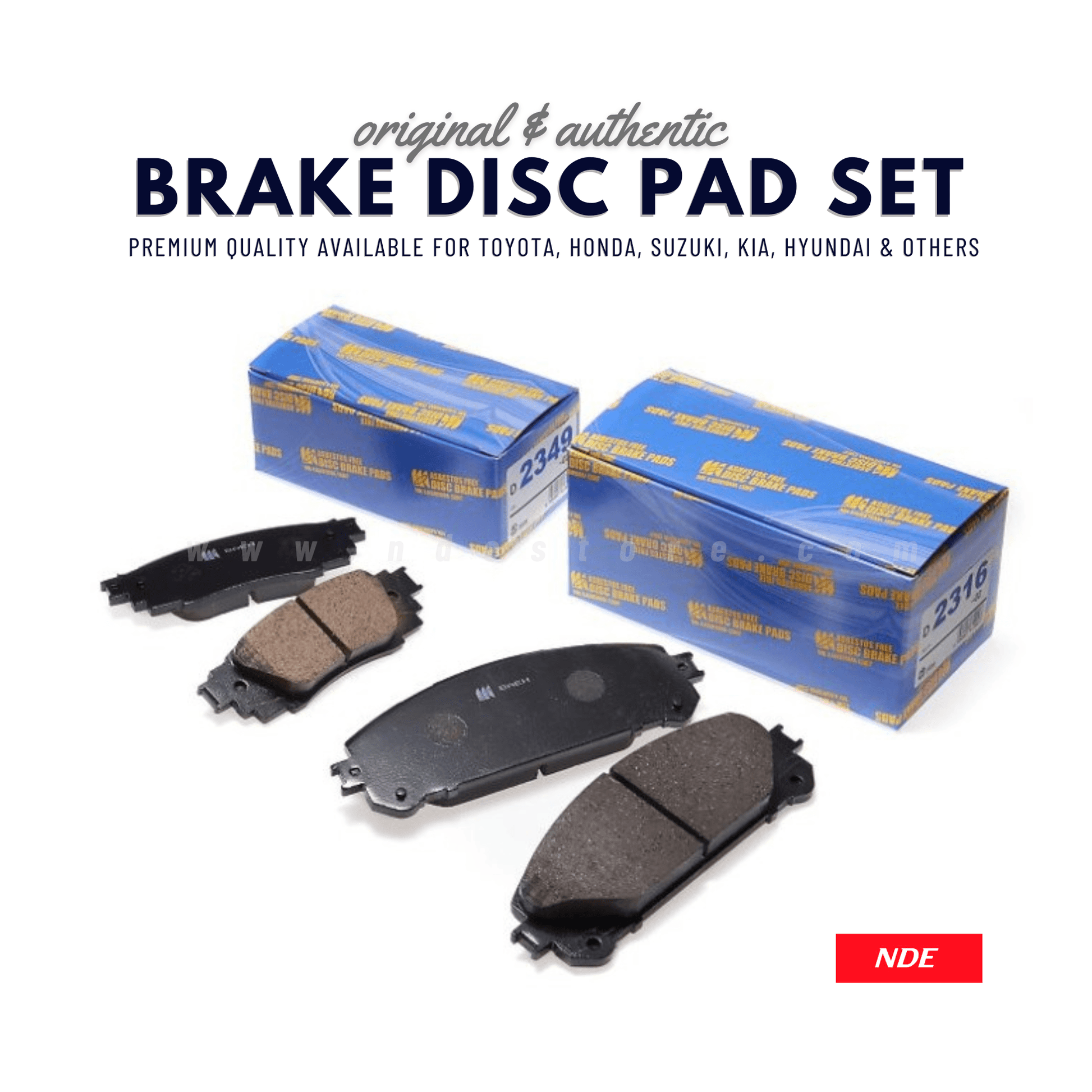 BRAKE DISC PAD FRONT / REAR FOR TOYOTA PRIUS 1.8 - MK JAPAN - ndestore.com