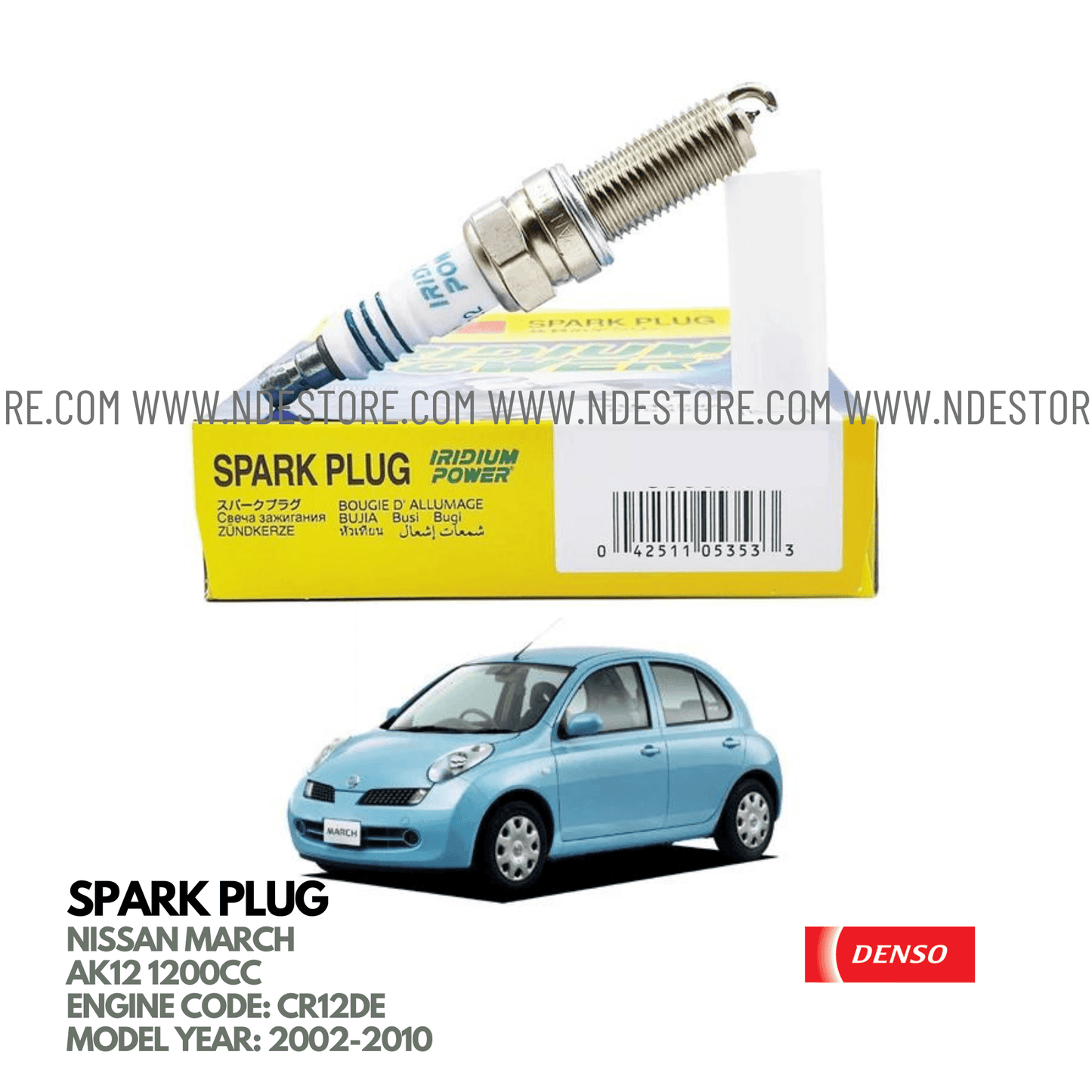 SPARK PLUG DENSO IRIDIUM POWER FOR NISSAN MARCH (2002-2010) - ndestore.com