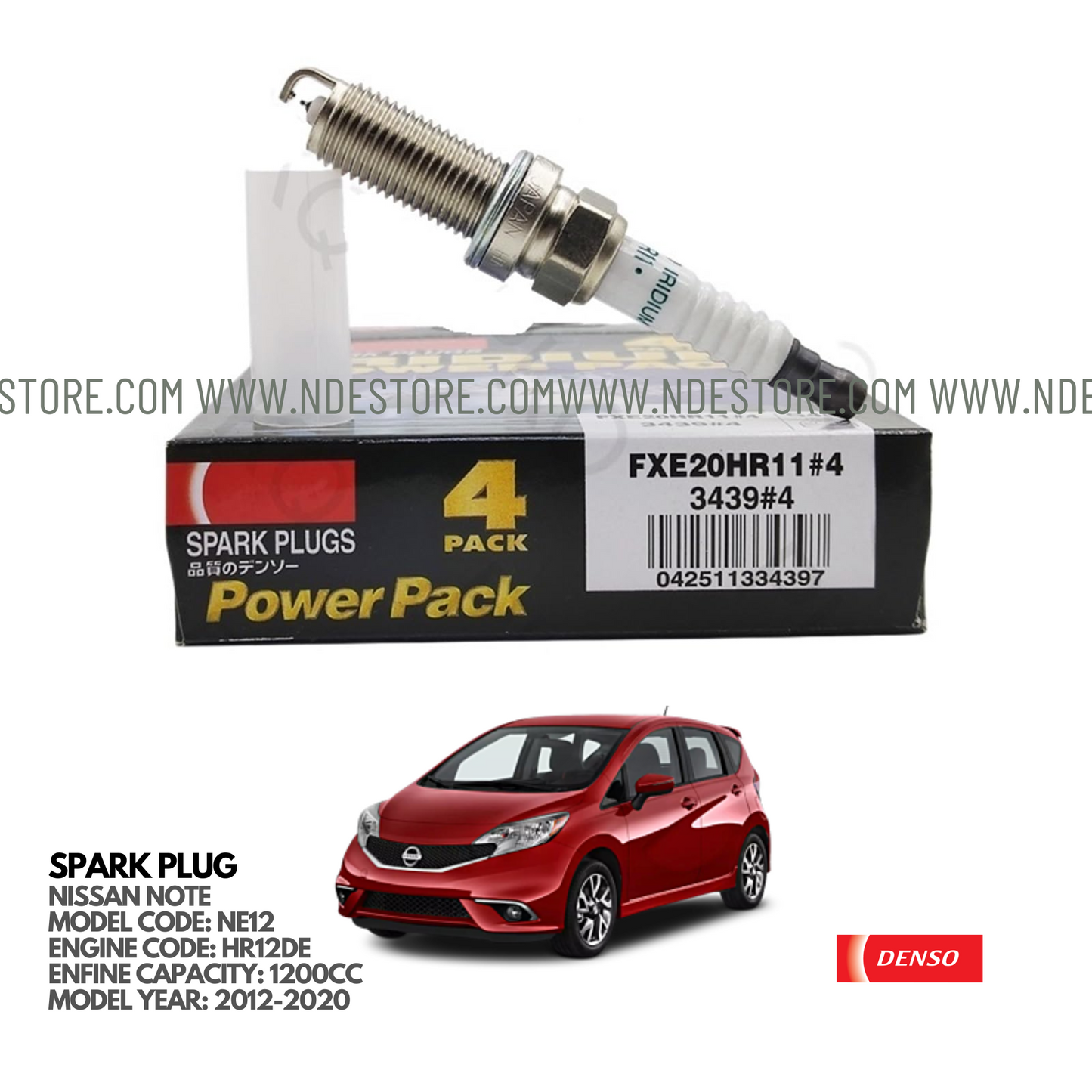 SPARK PLUG IRIDIUM DENSO FOR NISSAN NOTE NE12 (2012-2020)