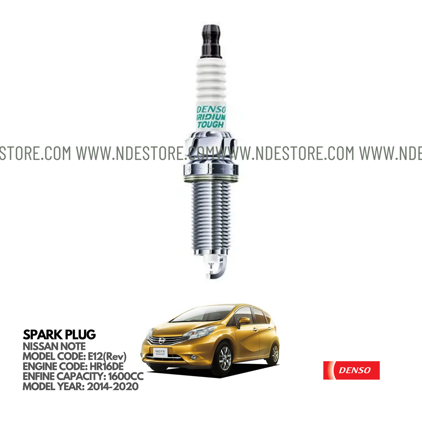 SPARK PLUG IRIDIUM DENSO FOR NISSAN NOTE E12(Rev) (2014-2020)