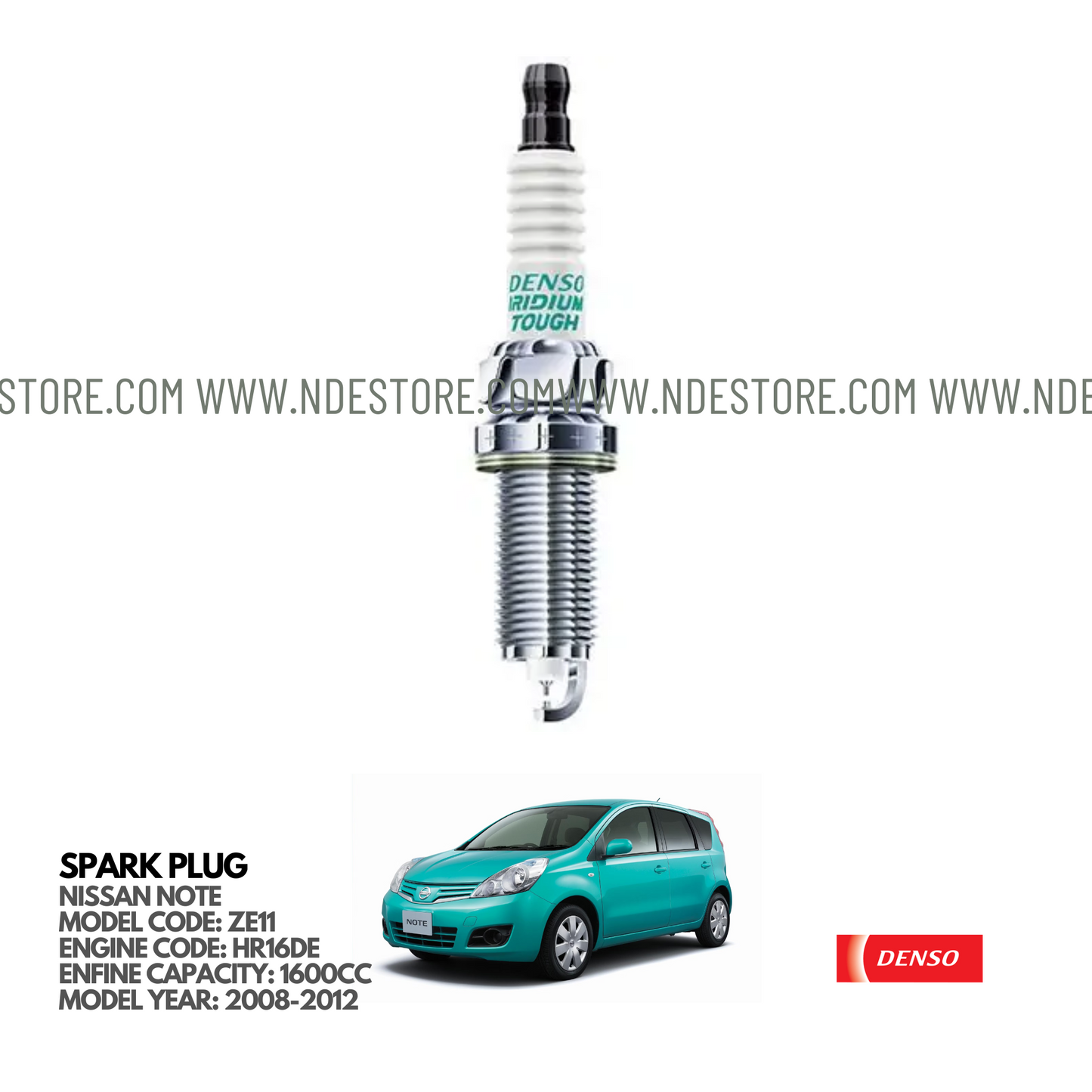 SPARK PLUG IRIDIUM DENSO FOR NISSAN NOTE ZE11 (2008-2012)