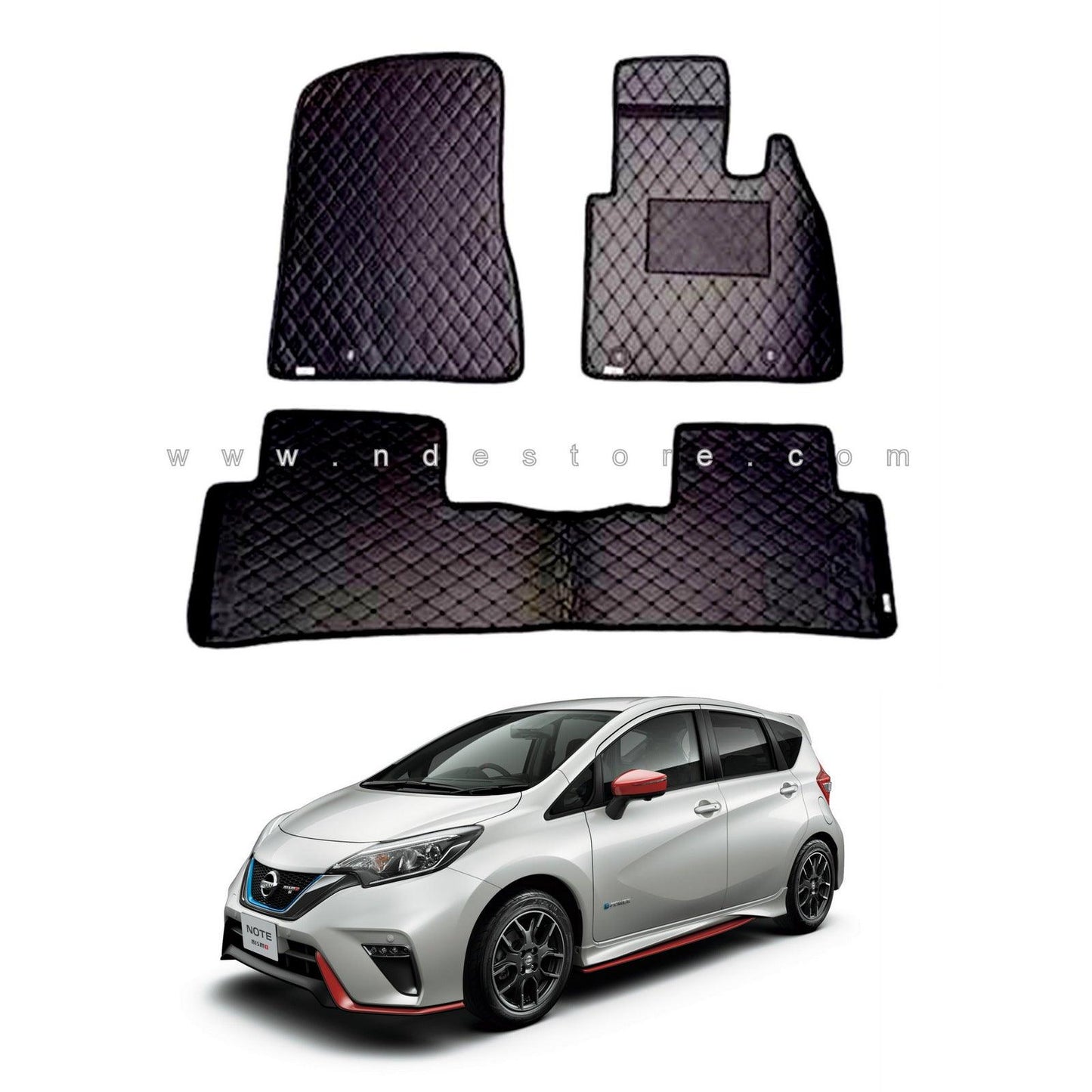 FLOOR MAT PREMIUM QUALITY FLAT 7D STYLE FOR NISSAN NOTE e-Power (2019-2021) - ndestore.com