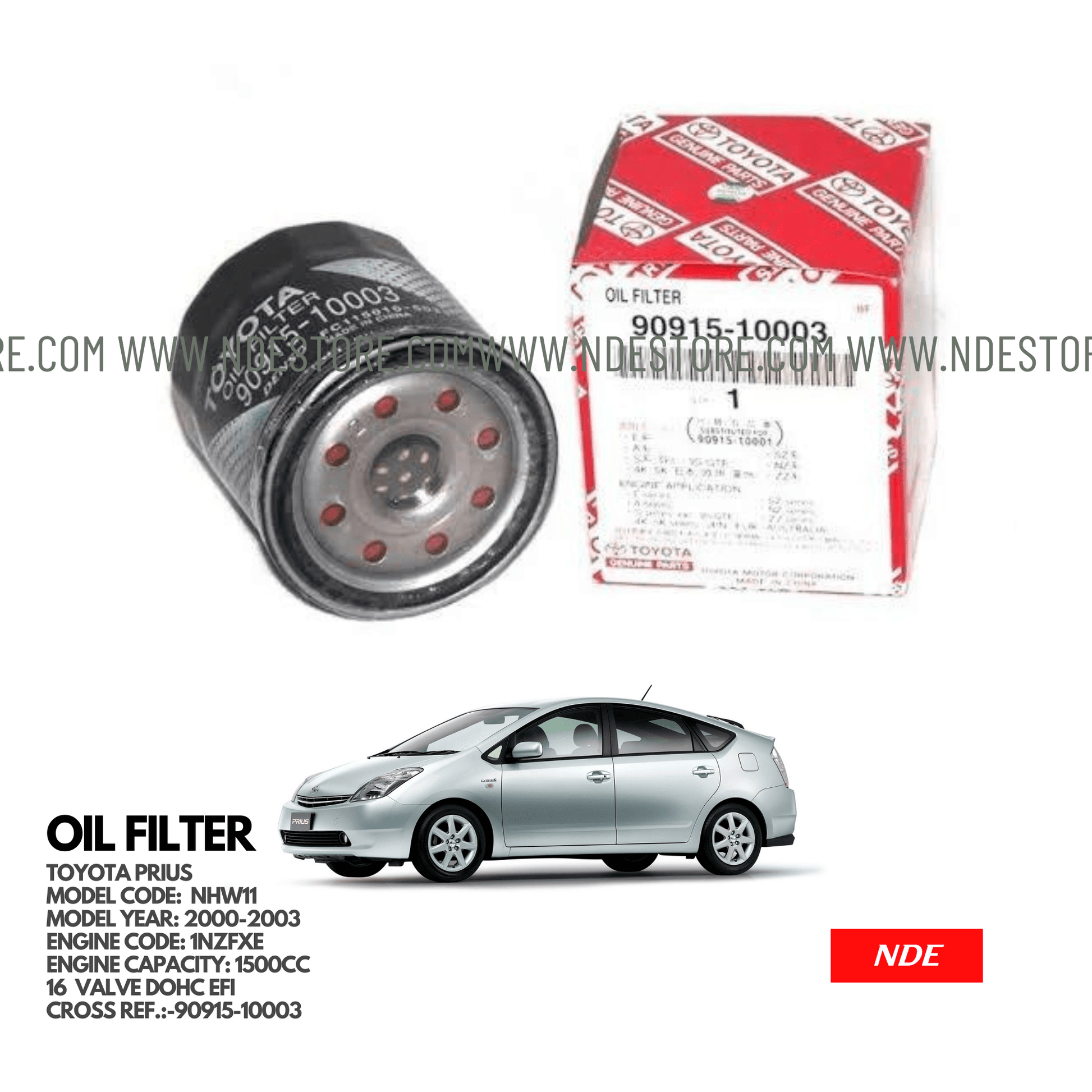 OIL FILTER FOR TOYOTA PRIUS 1500CC (2000-2003) - ndestore.com