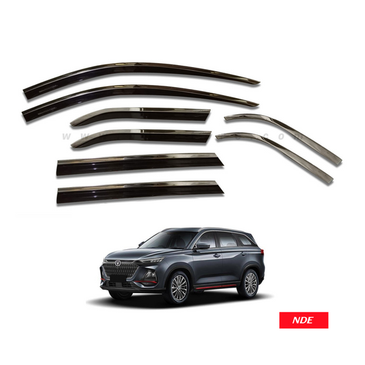 AIR PRESS BLACK TINTED DOOR WINDOW VISOR WITH CHORME FOR CHANGAN OSHAN X7 - TXR