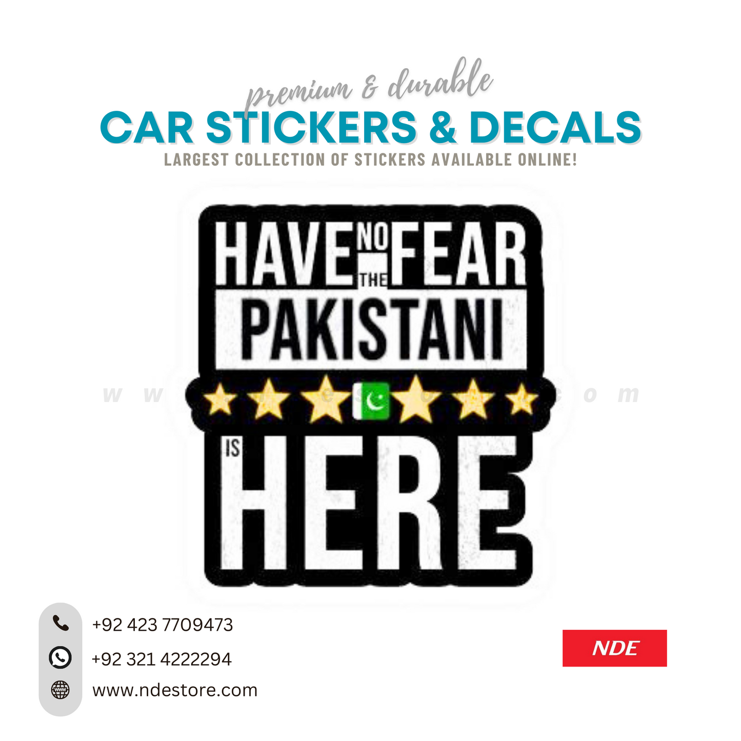 STICKER, PAKISTAN HAVE NO FEAR