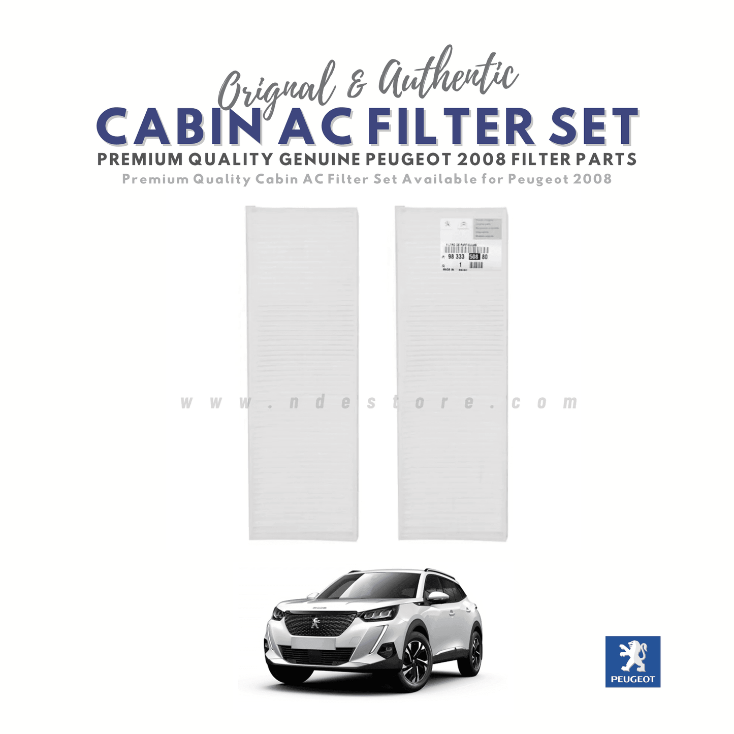 CABIN AC FILTER SET GENUINE FOR PEUGEOT 2008