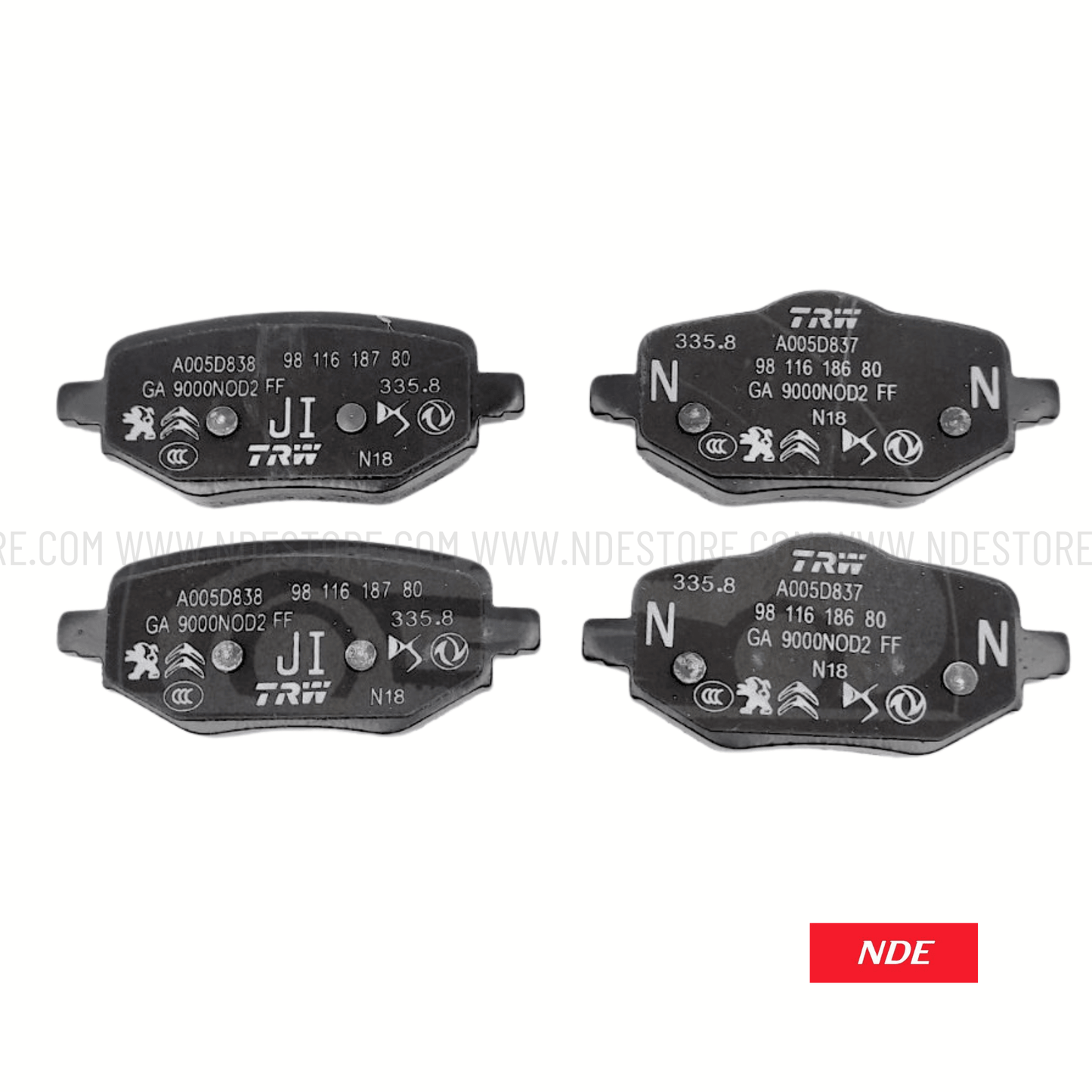 BRAKE DISC PAD SET REAR GENUINE FOR PEUGEOT 2008 - ndestore.com