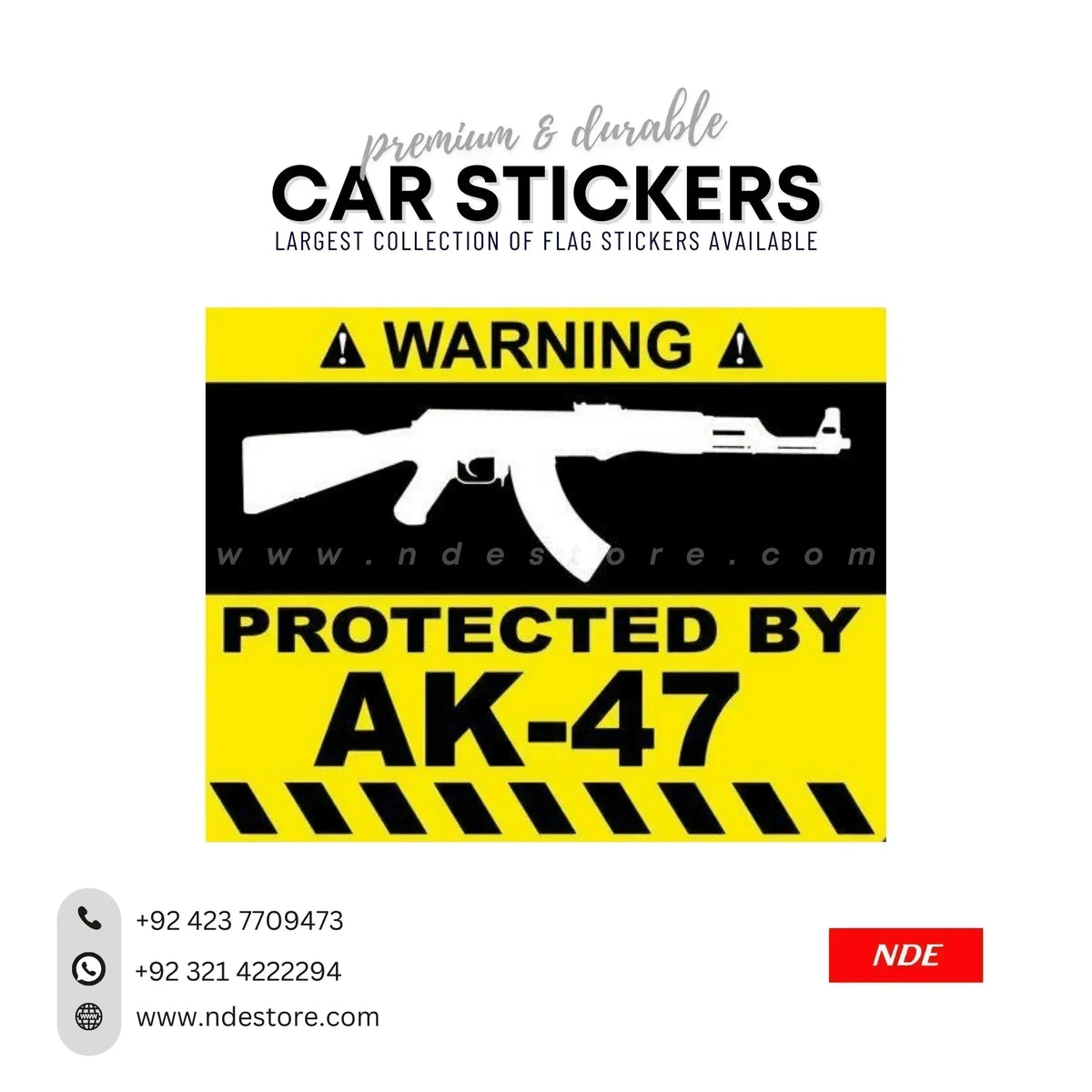 STICKER PROTECTED BY AK47 DECAL (SKUD24289) NDE STORE