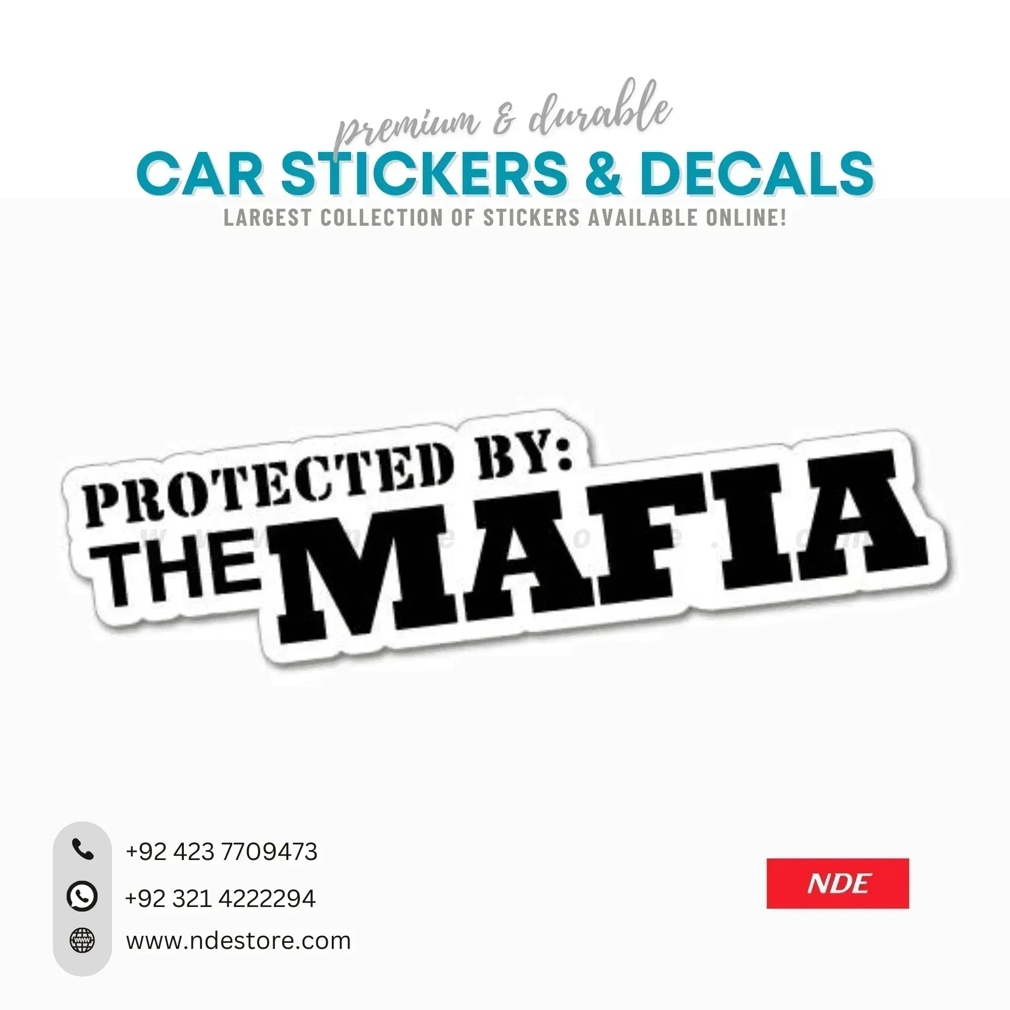 STICKER, PROTECTED BY THE MAFIA - NDE STORE