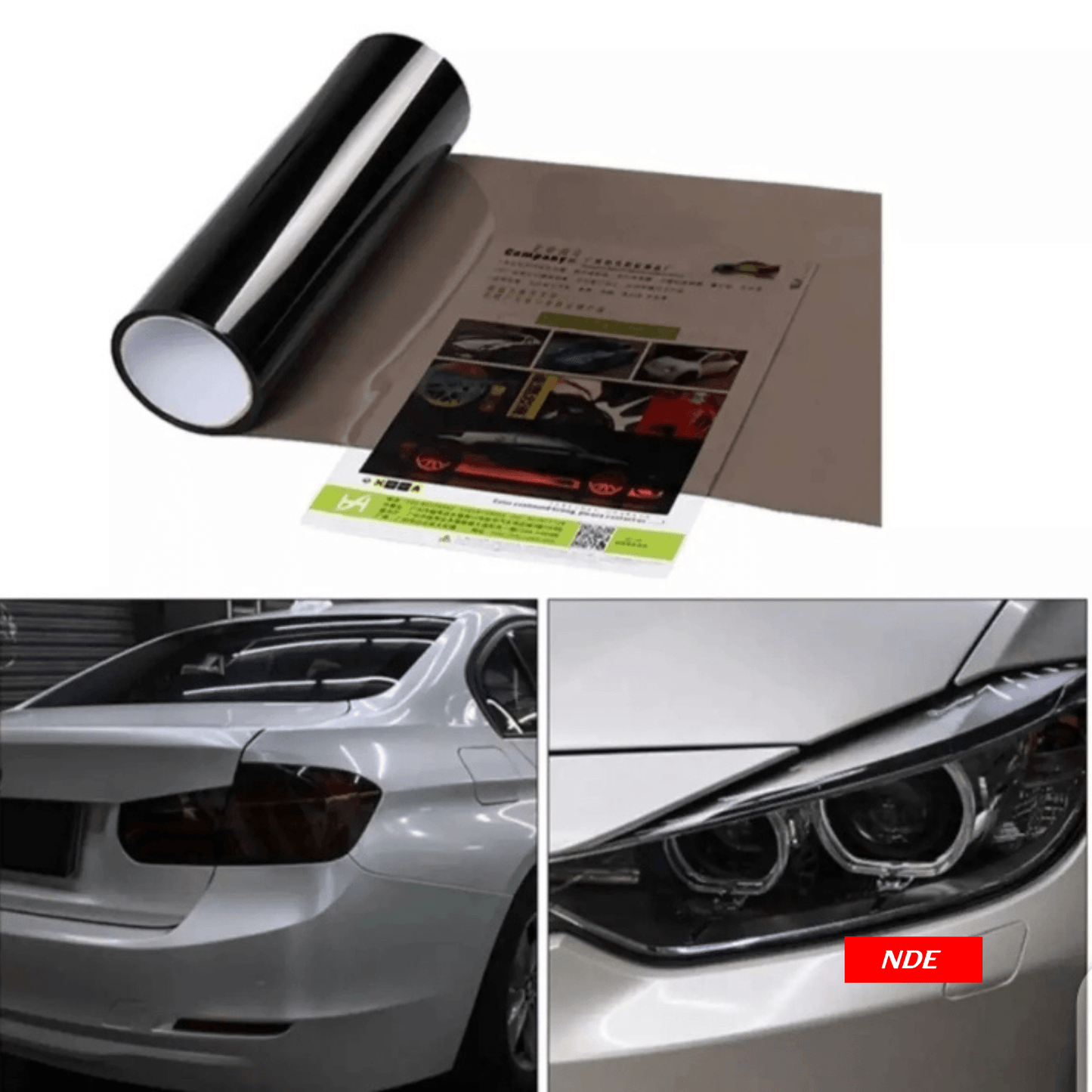 FOG LIGHT, HEAD LIGHT BLACK TINT SHEET STICKER (UNIVERSAL APPLICATION) - ndestore.com