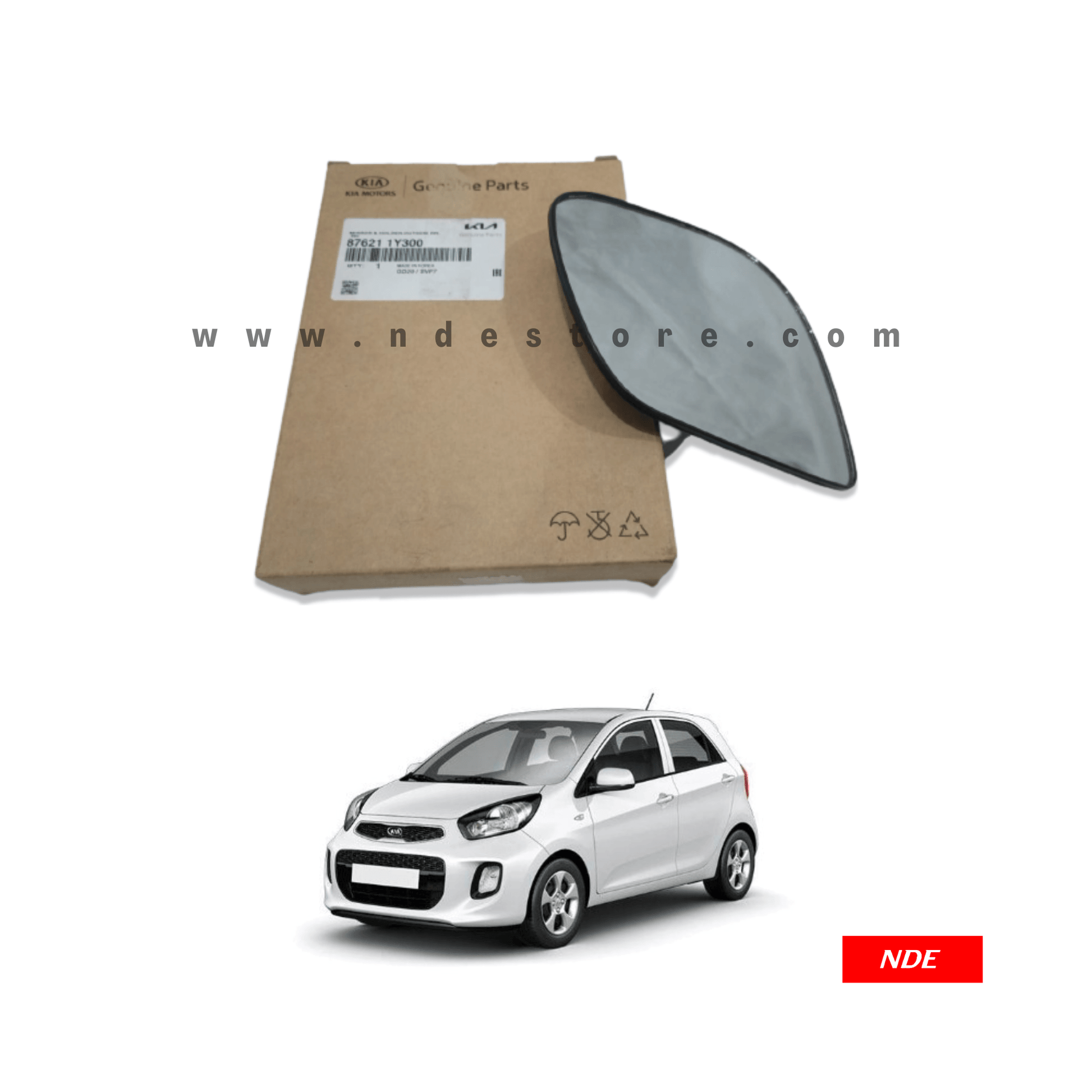 SIDE MIRROR GLASS GENUINE FOR KIA PICANTO - ndestore.com