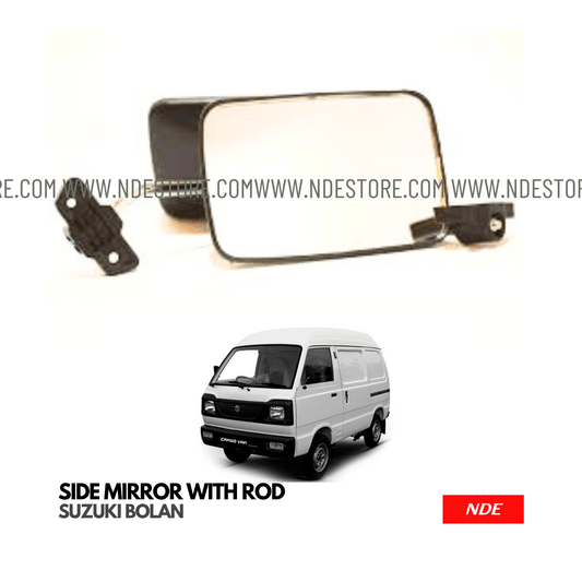 DOOR VIEW MIRROR WITH CHROME ROD FOR SUZUKI BOLAN - ndestore.com