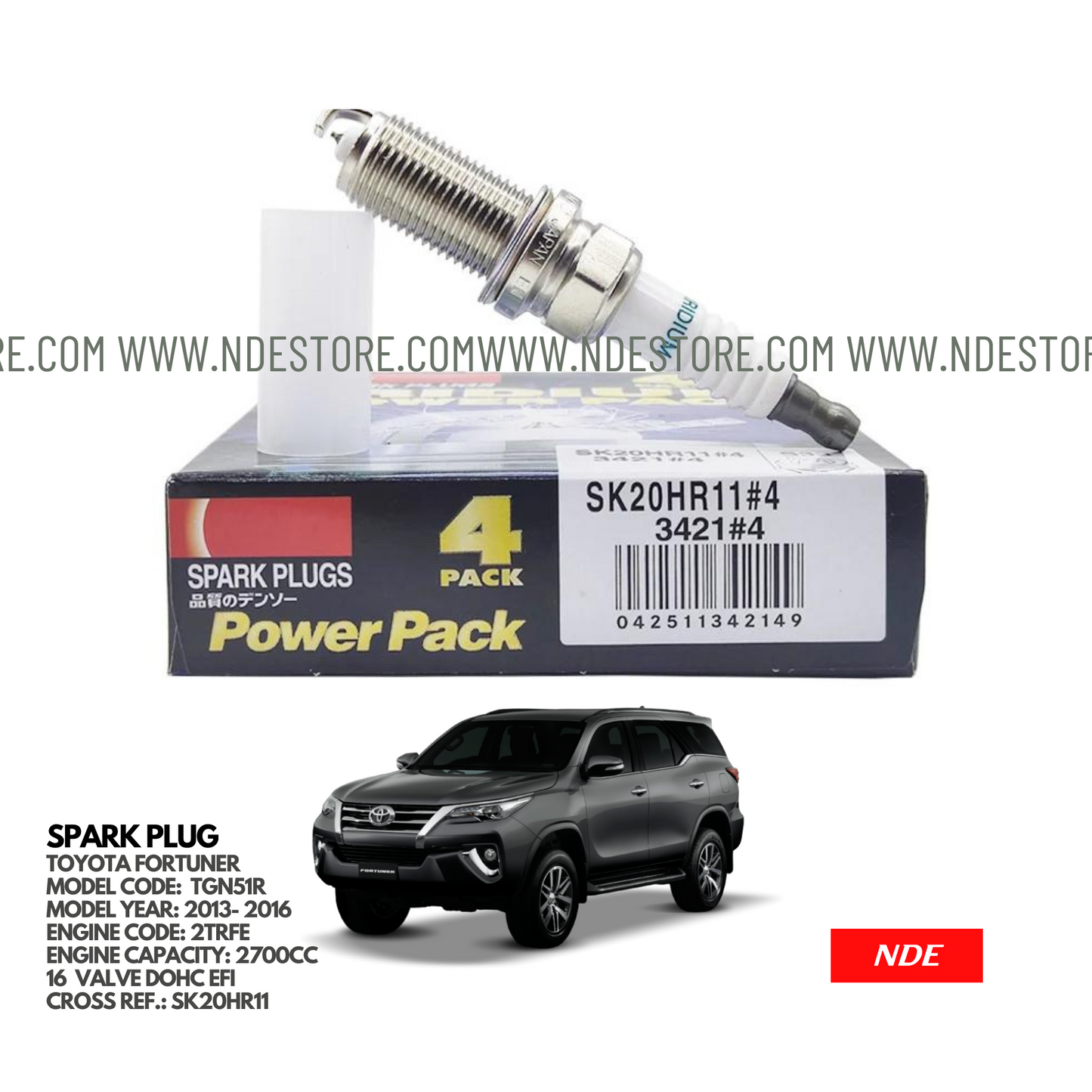 SPARK PLUG DENSO IRIDIUM FOR TOYOTA FORTUNER (2013-2016)