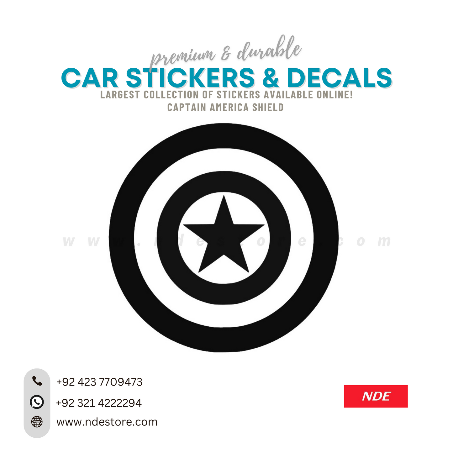 STICKER, CAPTAN AMERICA SHIELD