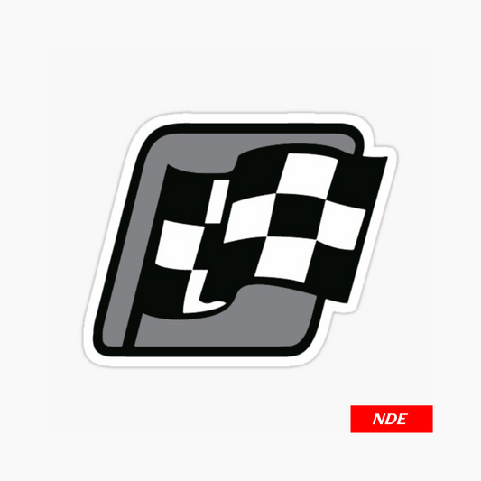 STICKER, RACE FLAG GRAY (SKU: 3216) - ndestore.com