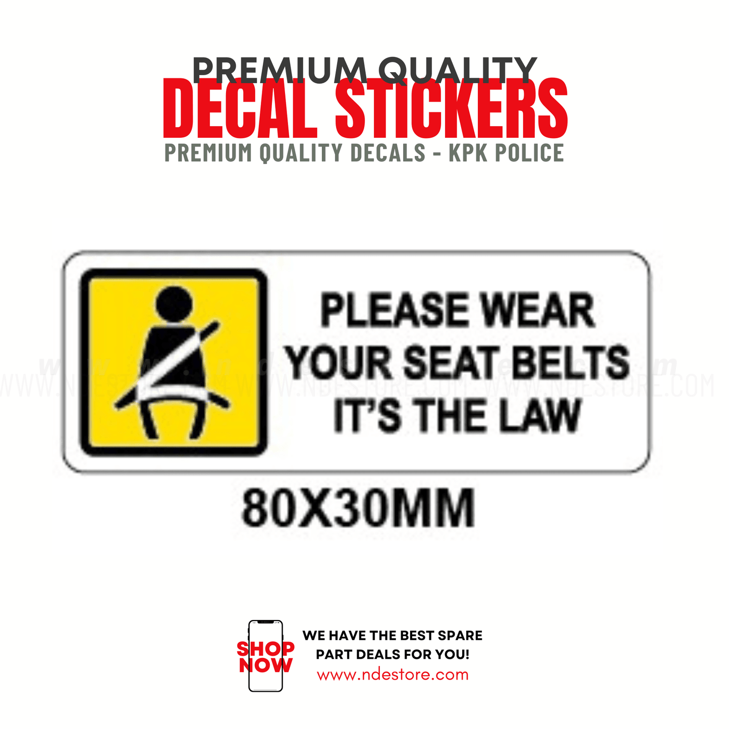 STICKER SEAT BELT CAUTION SIGN