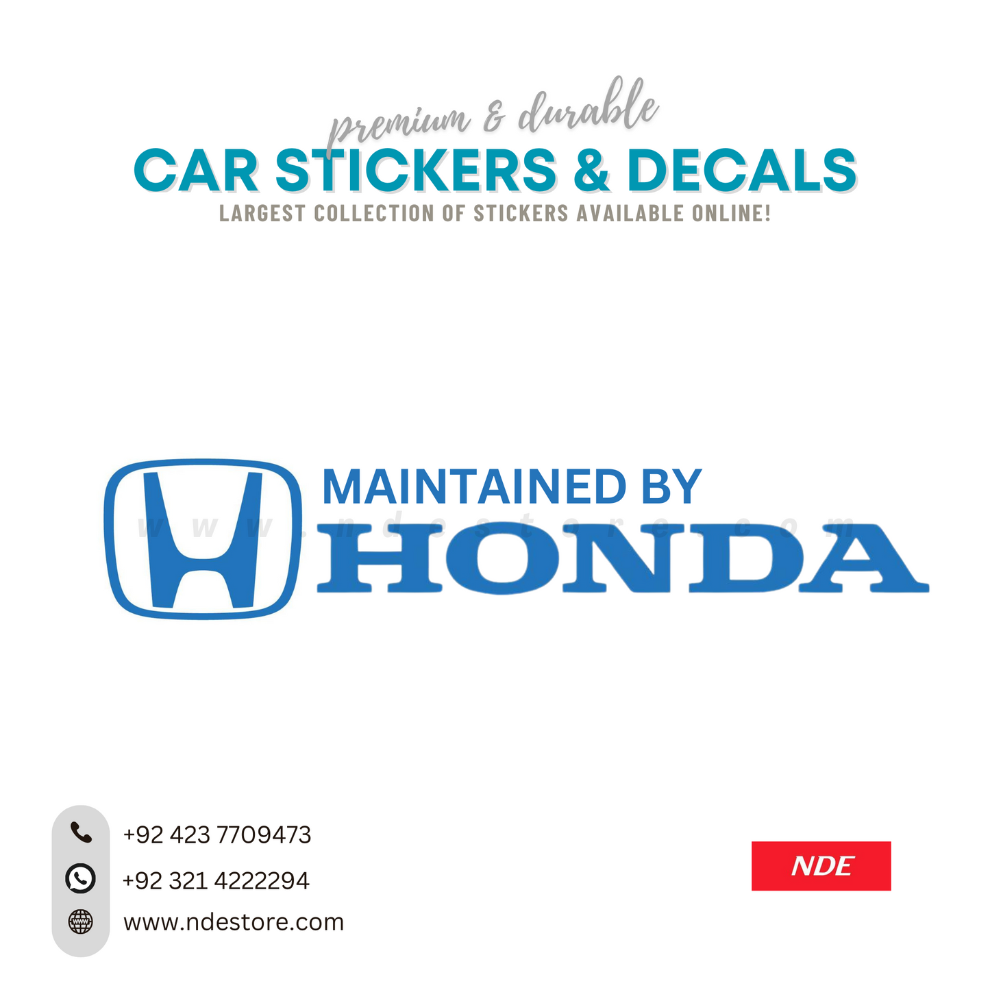 STICKER HONDA MAINTAINED BY HONDA - ndestore.com