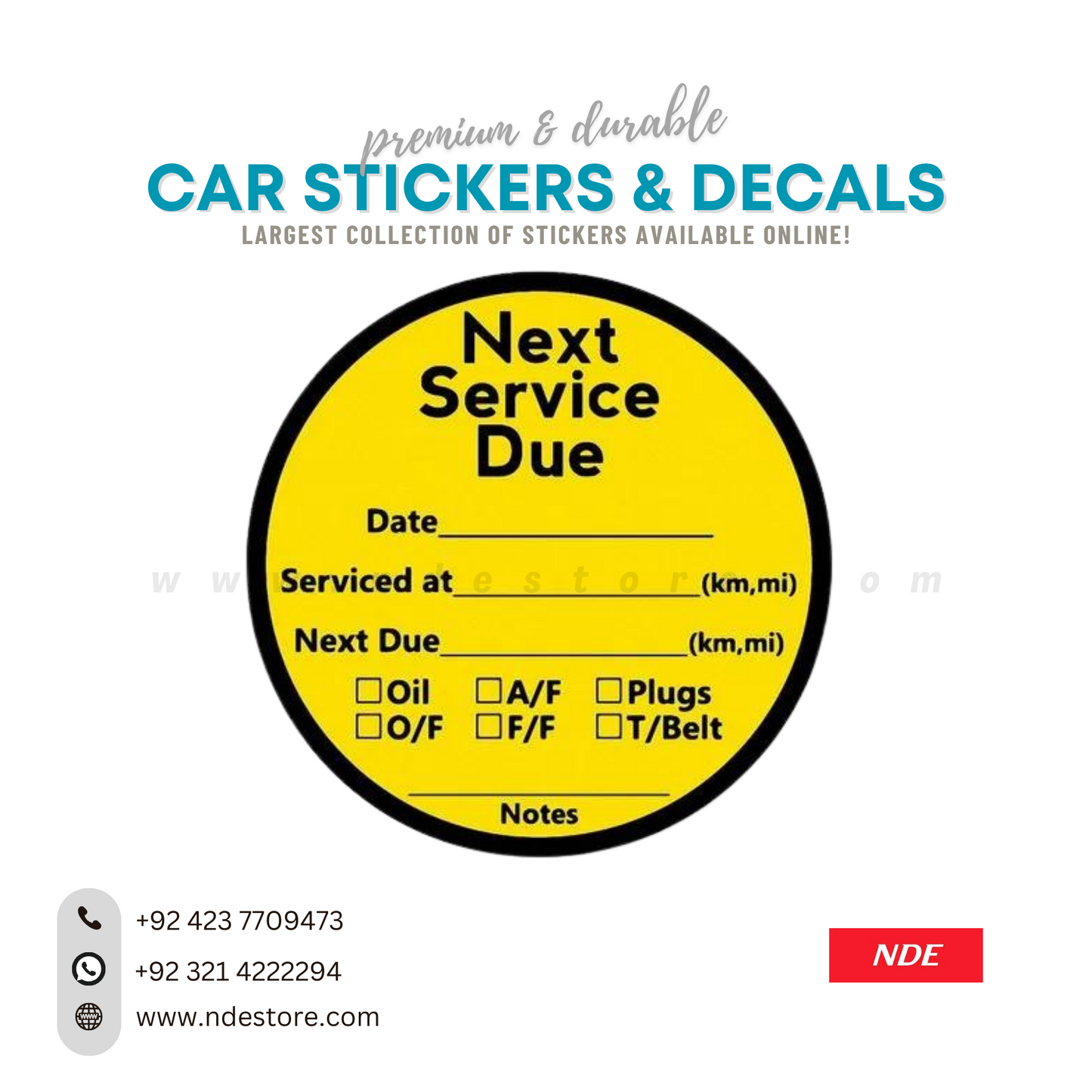 STICKER, NEXT SERVICE DUE / OIL CHANGE STICKER