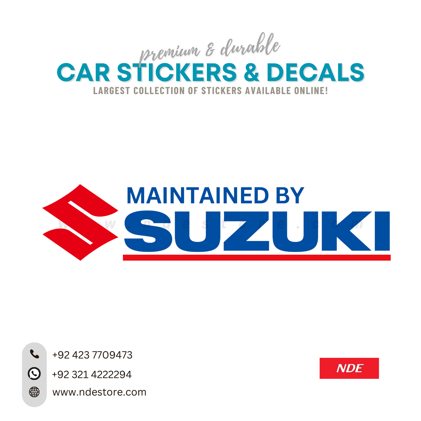 STICKER, SUZUKI MAINTAINED BY SUZUKI