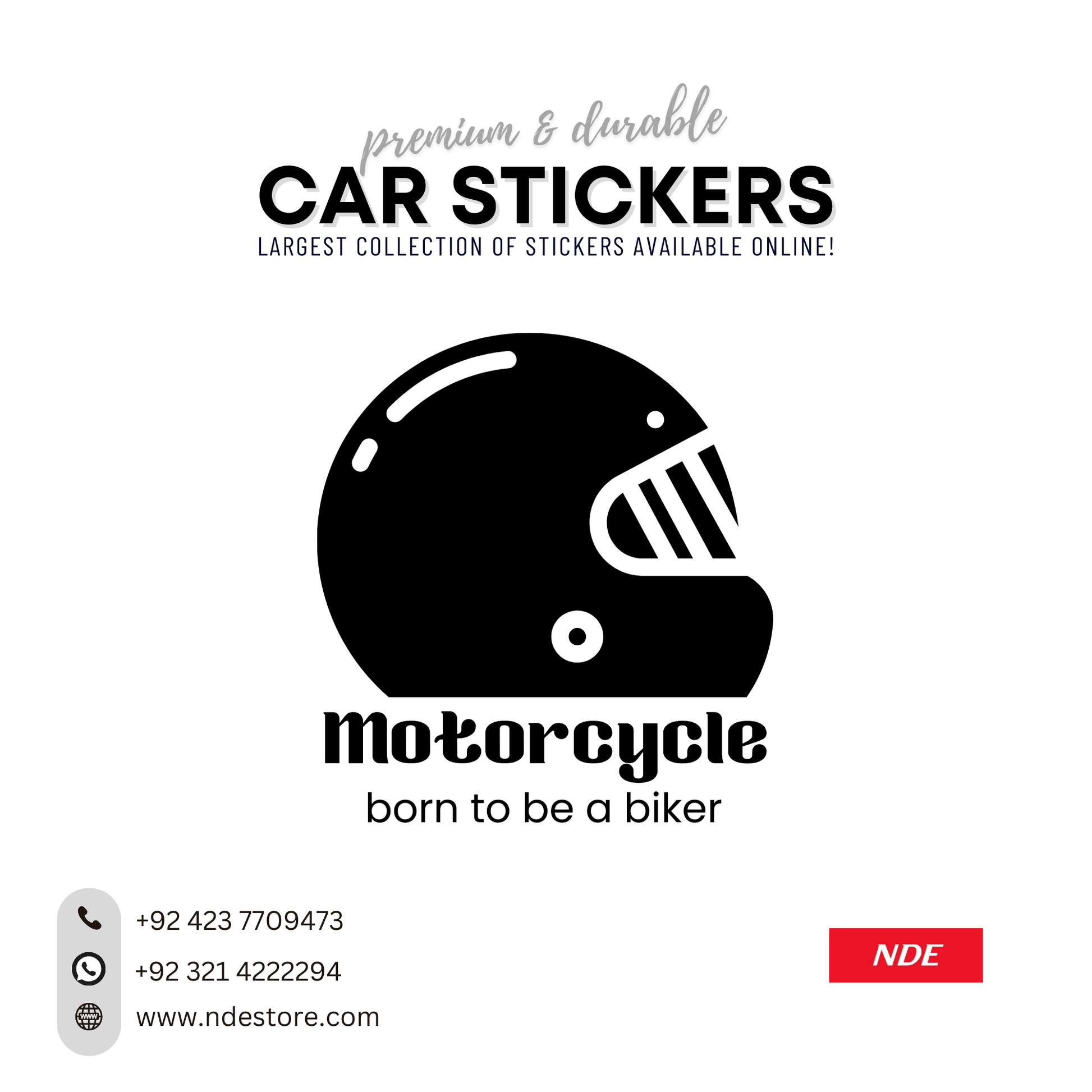 STICKER MOTORCYCLE BORN TO BE BIKER - ndestore.com