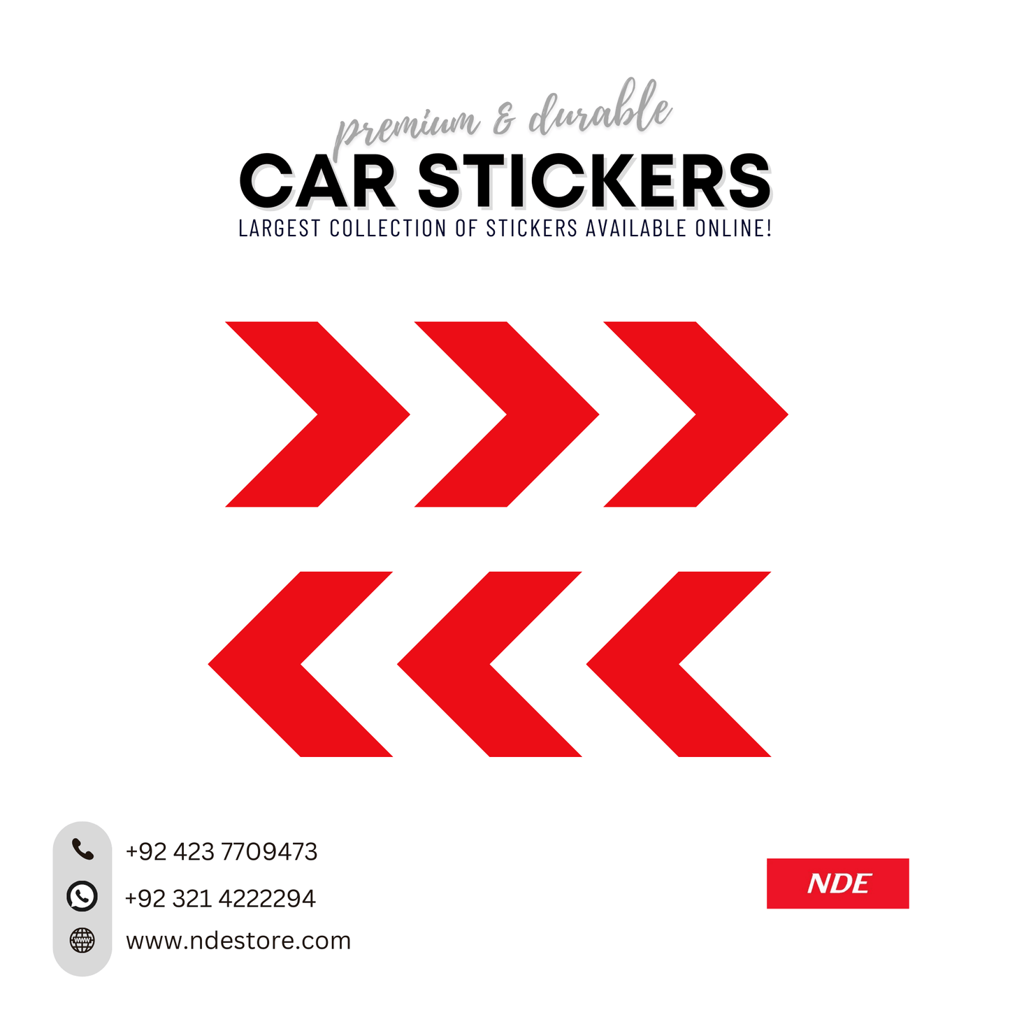 STICKER REFLECTIVE TAPE RED ARROW - ndestore.com