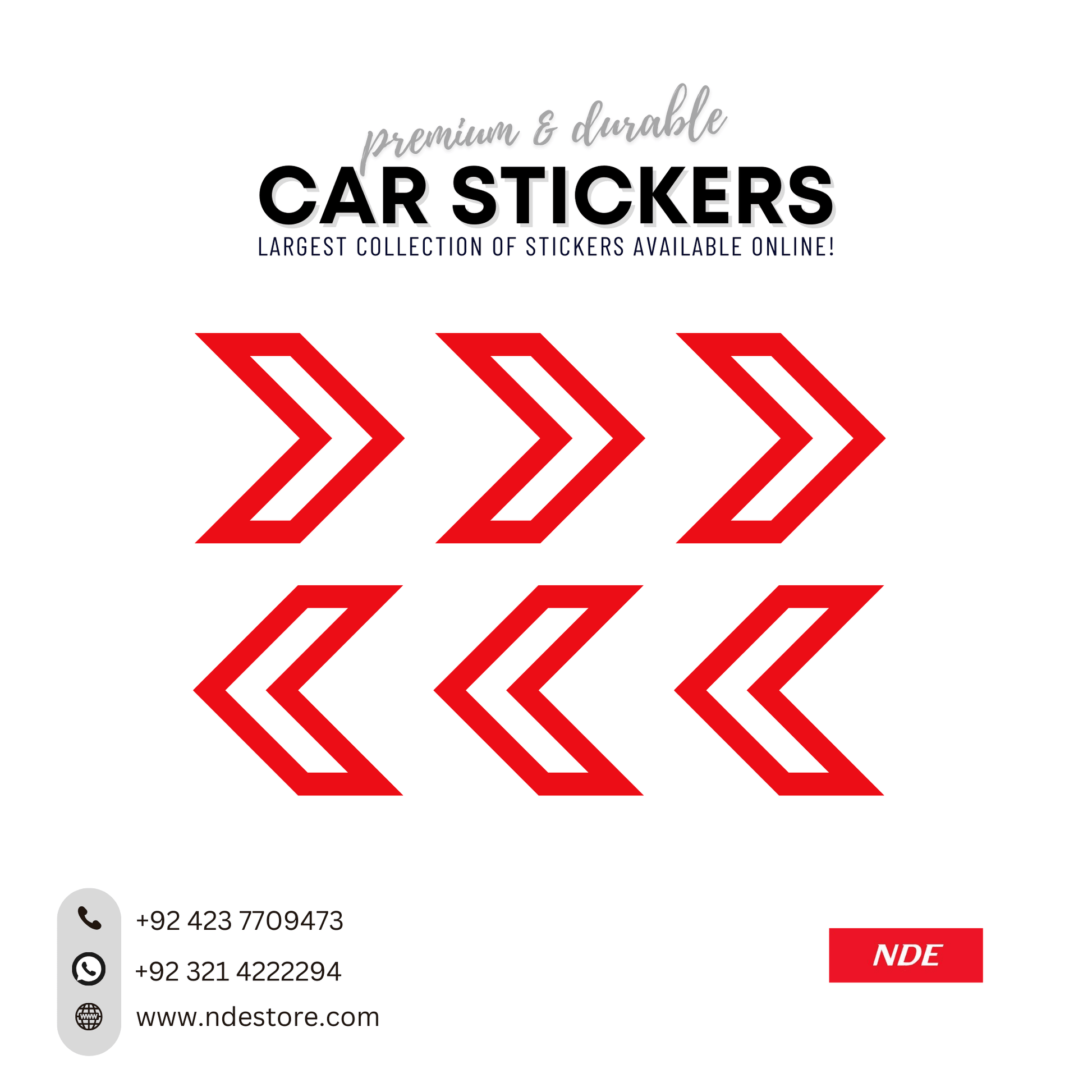 STICKER REFLECTIVE TAPE RED ARROW - ndestore.com